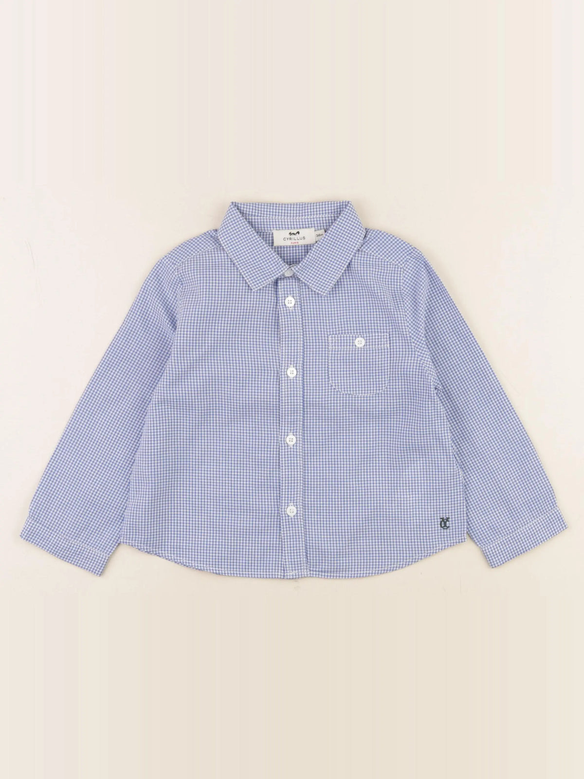 Cyrillus - chemise blanc, bleu - 3 ans