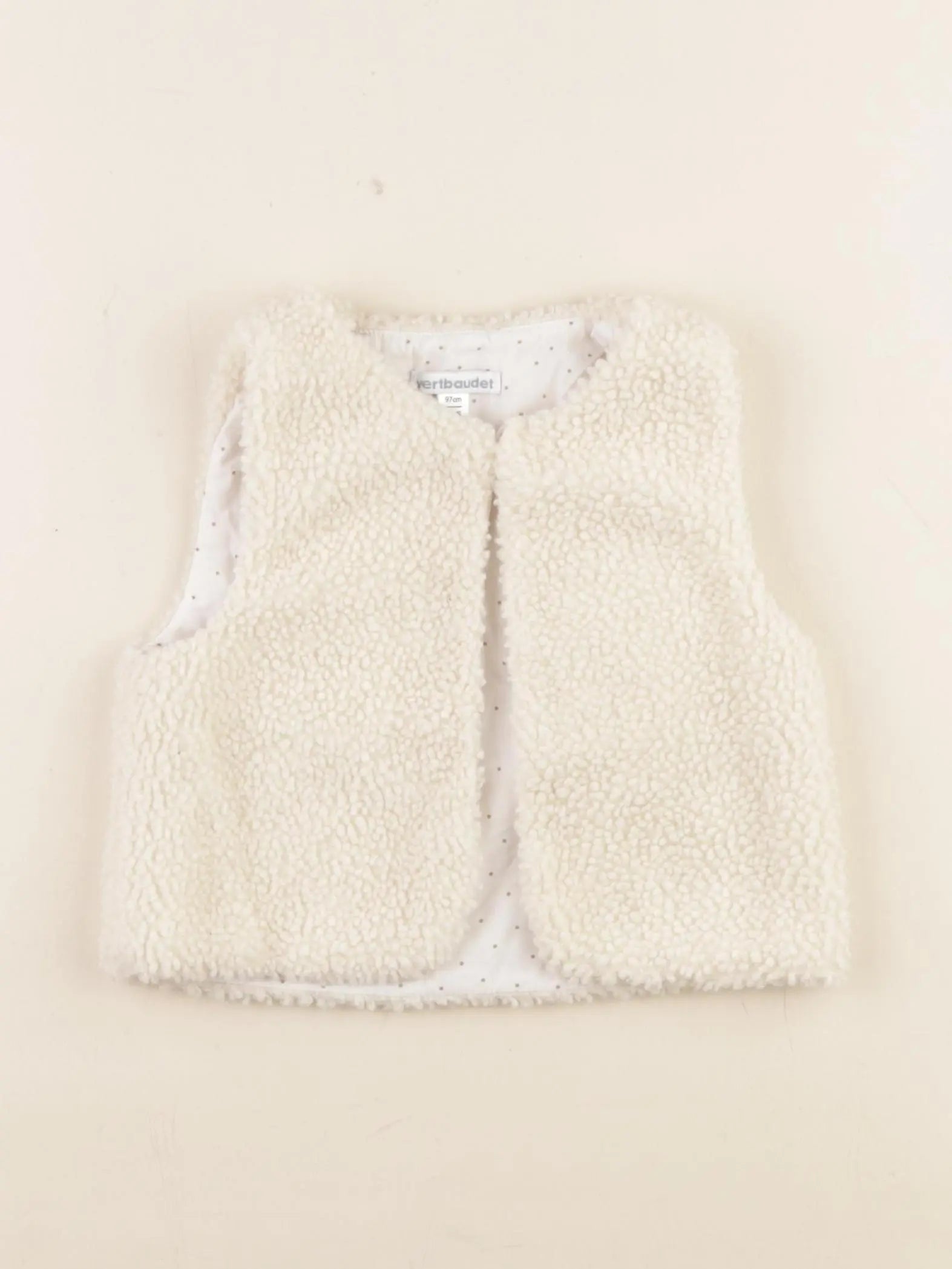 Vertbaudet - gilet blanc - 3 ans
