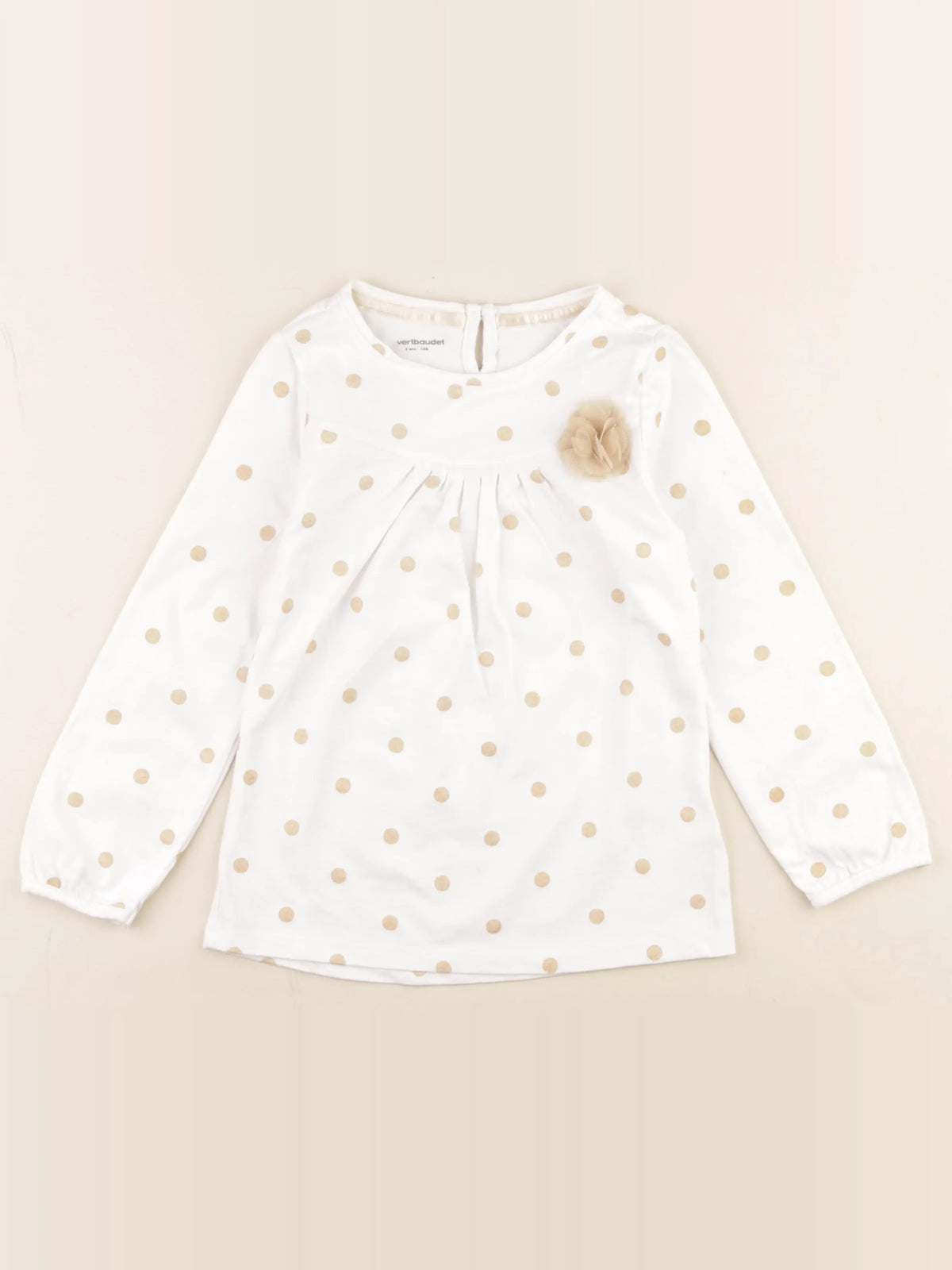 Vertbaudet - tee-shirt blanc, or - 5 ans