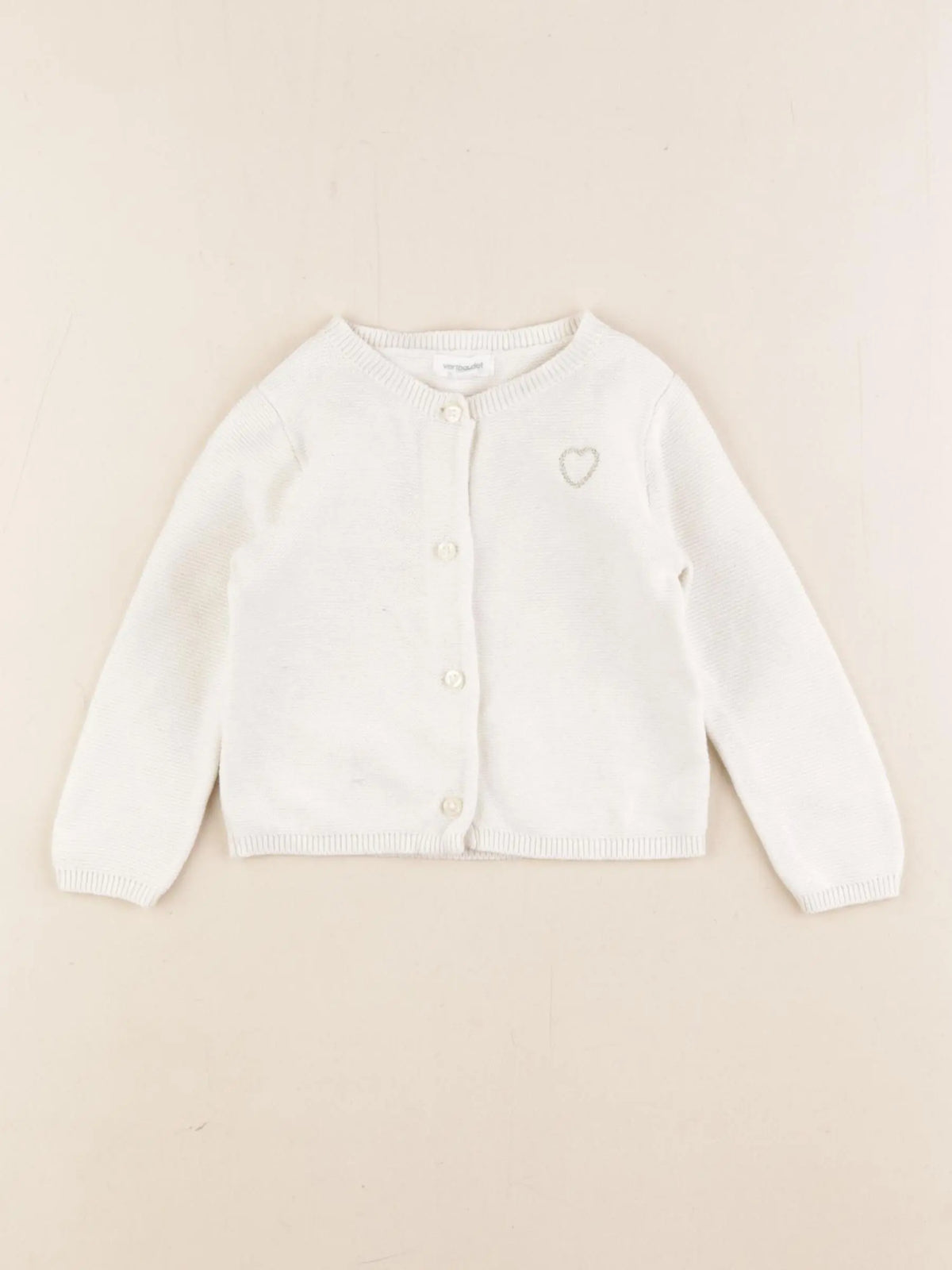 Vertbaudet - gilet blanc - 6 mois