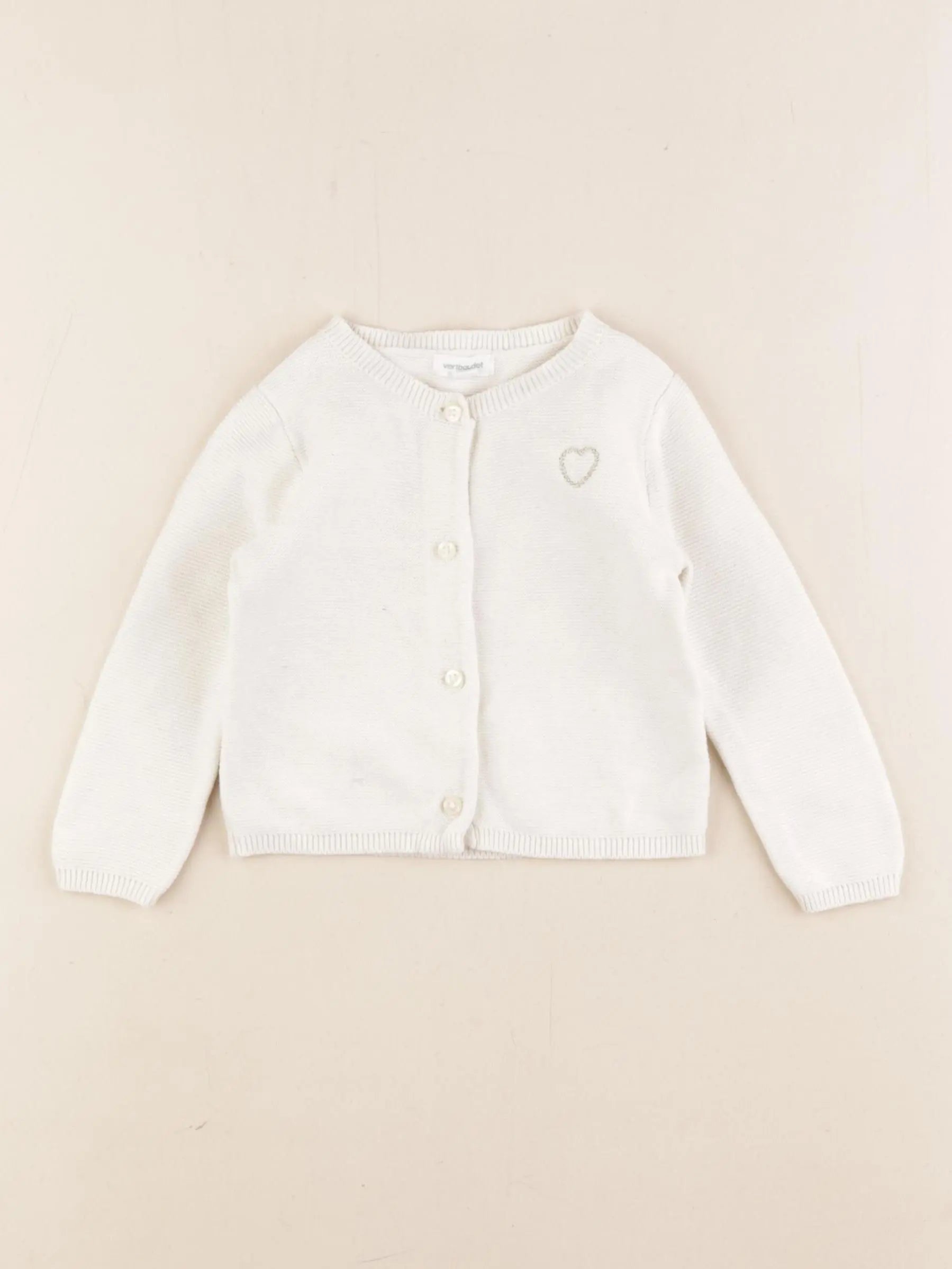 Vertbaudet - gilet blanc - 6 mois