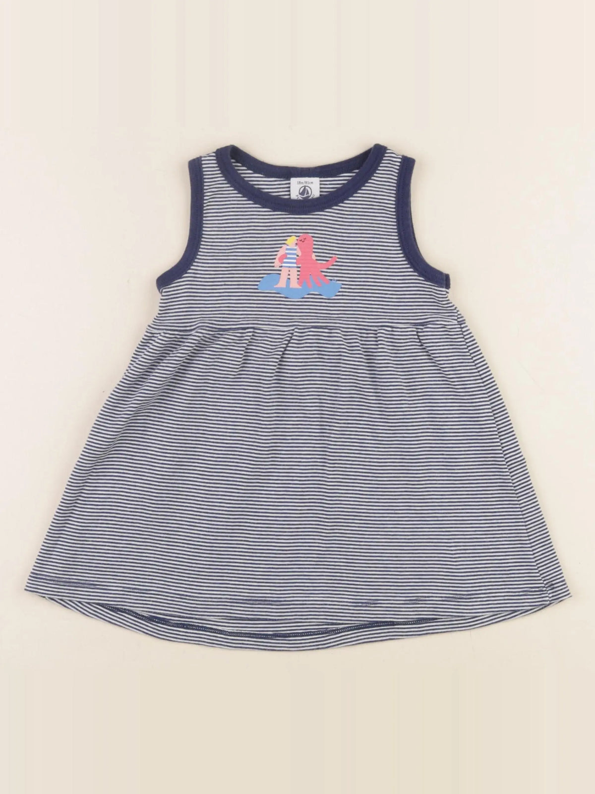 Petit Bateau - robe bleu - 18 mois