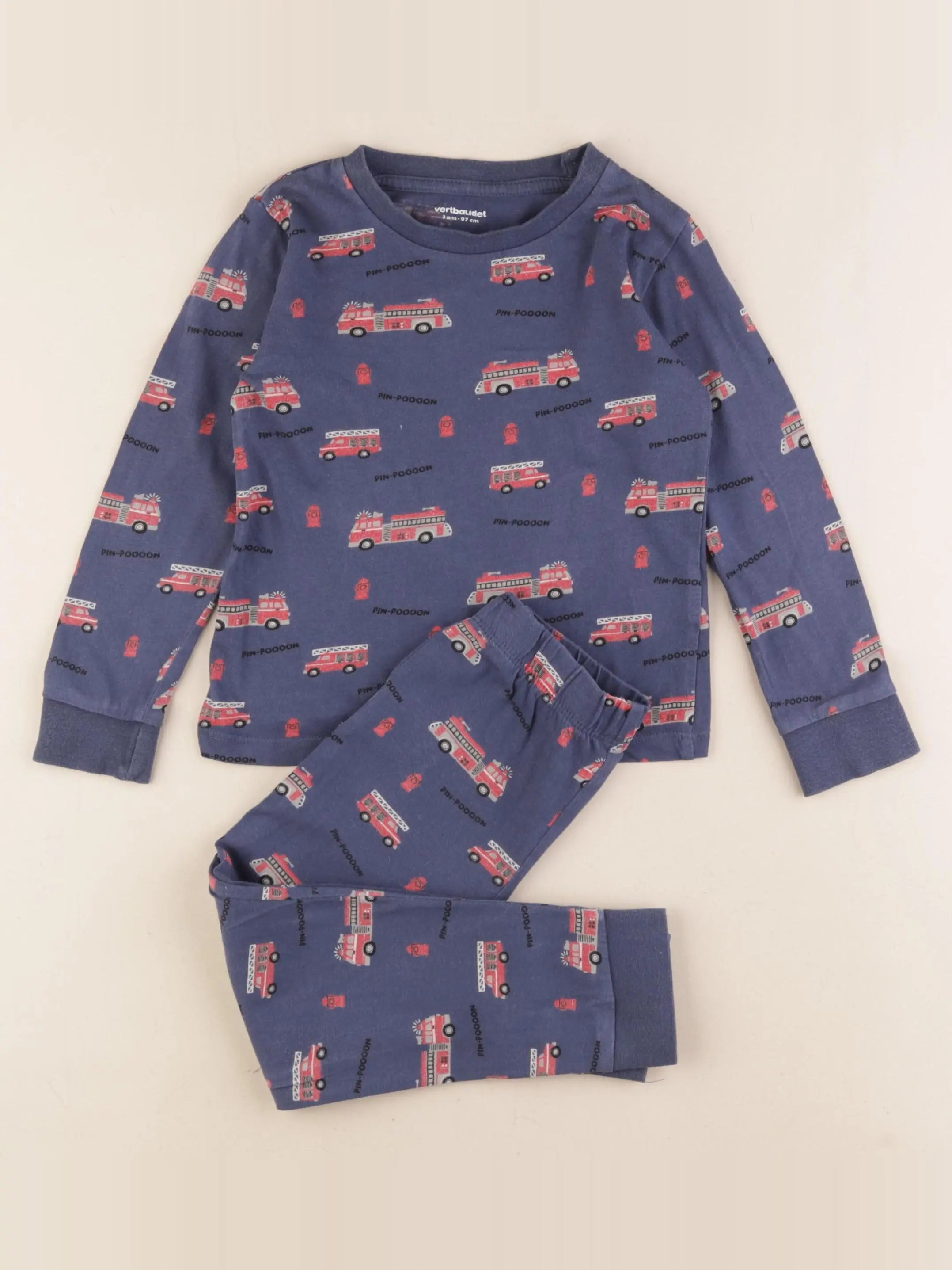 Vertbaudet - pyjama coton bleu - 3 ans