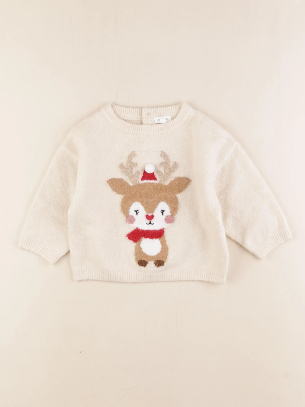 Vertbaudet - pull beige, or - 9 mois