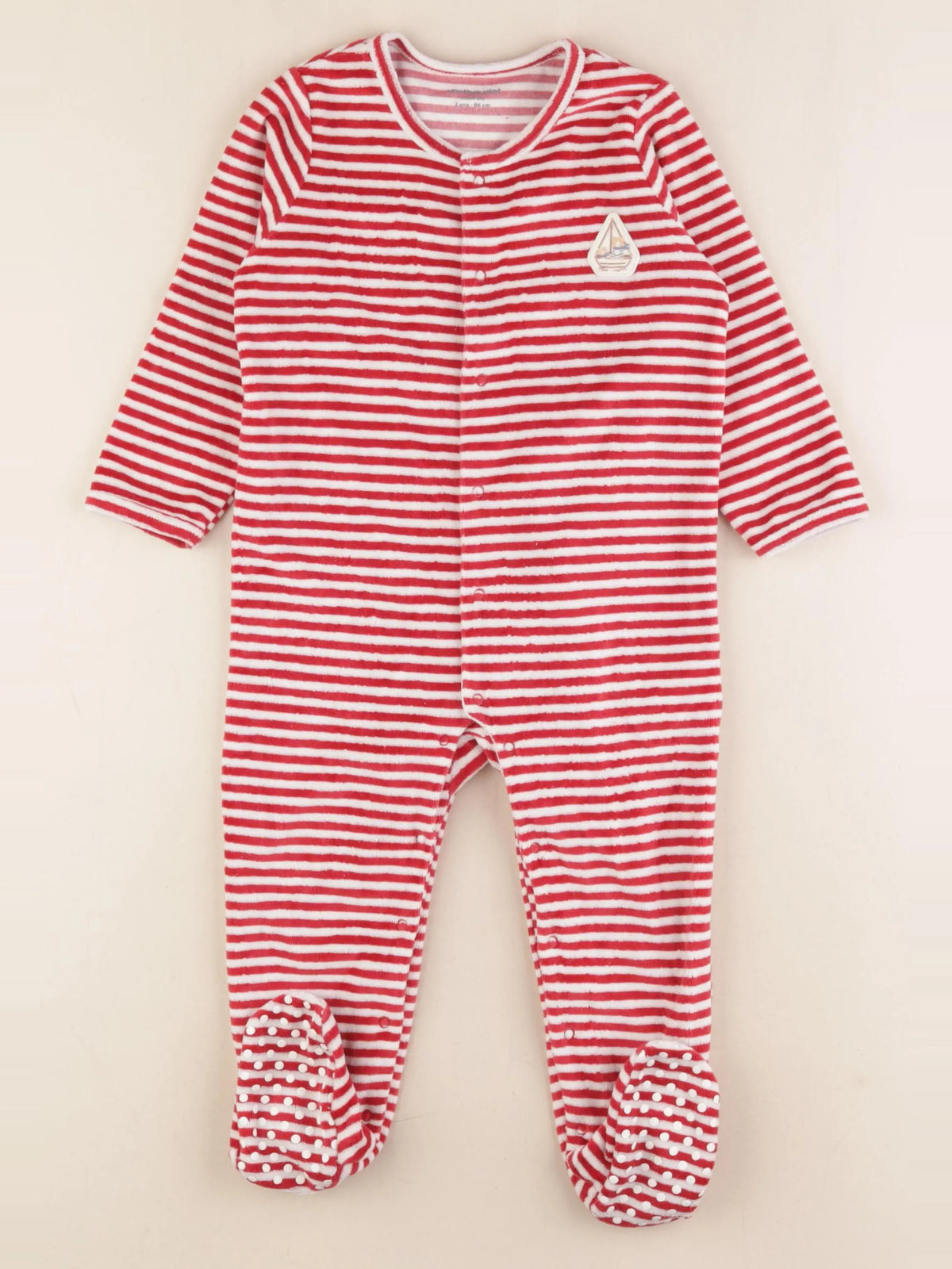 Vertbaudet - pyjama velours rouge - 2 ans