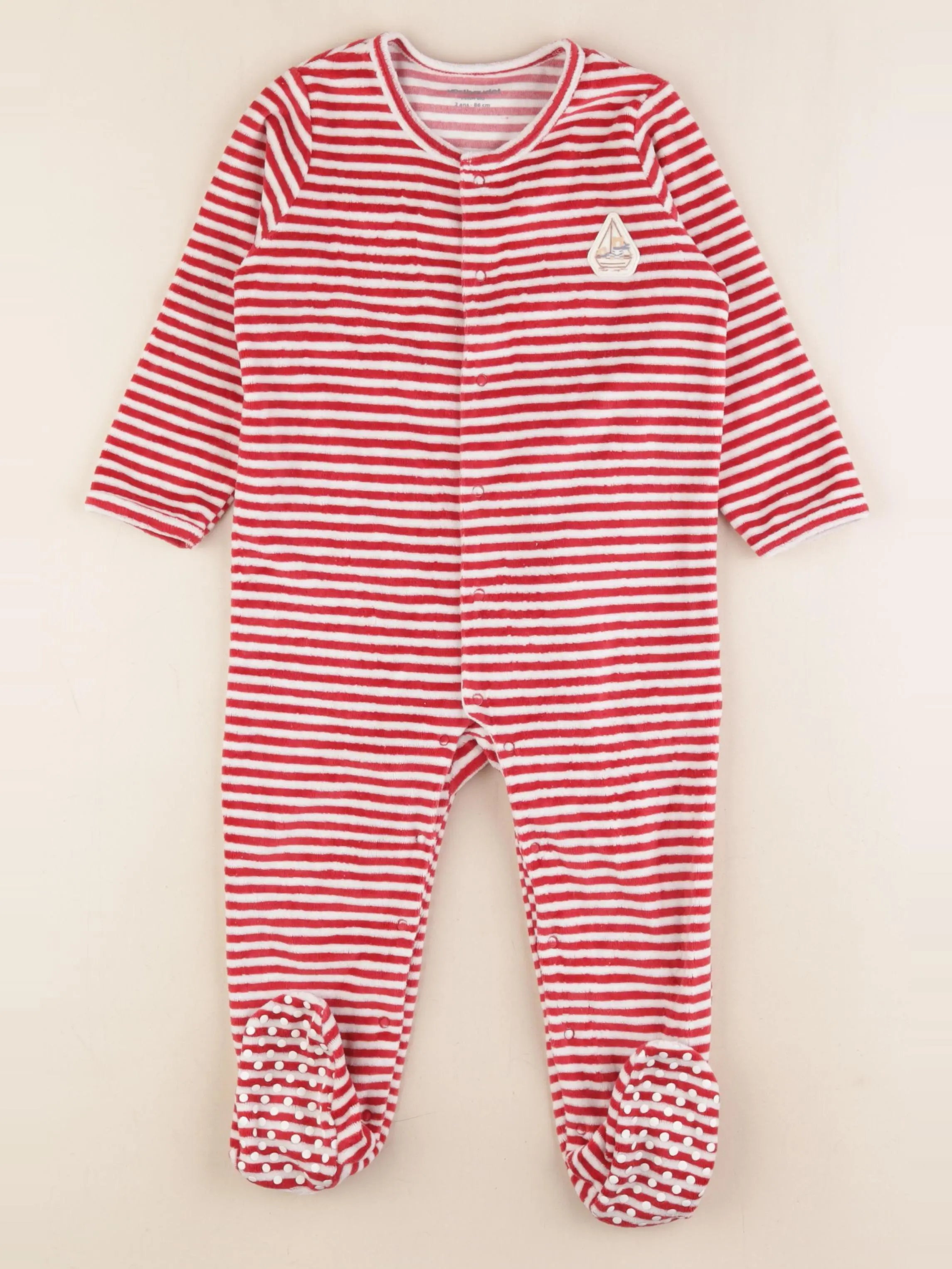 Vertbaudet - pyjama velours rouge - 2 ans