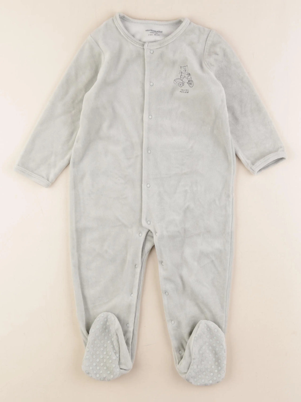 Vertbaudet - pyjama velours vert - 2 ans