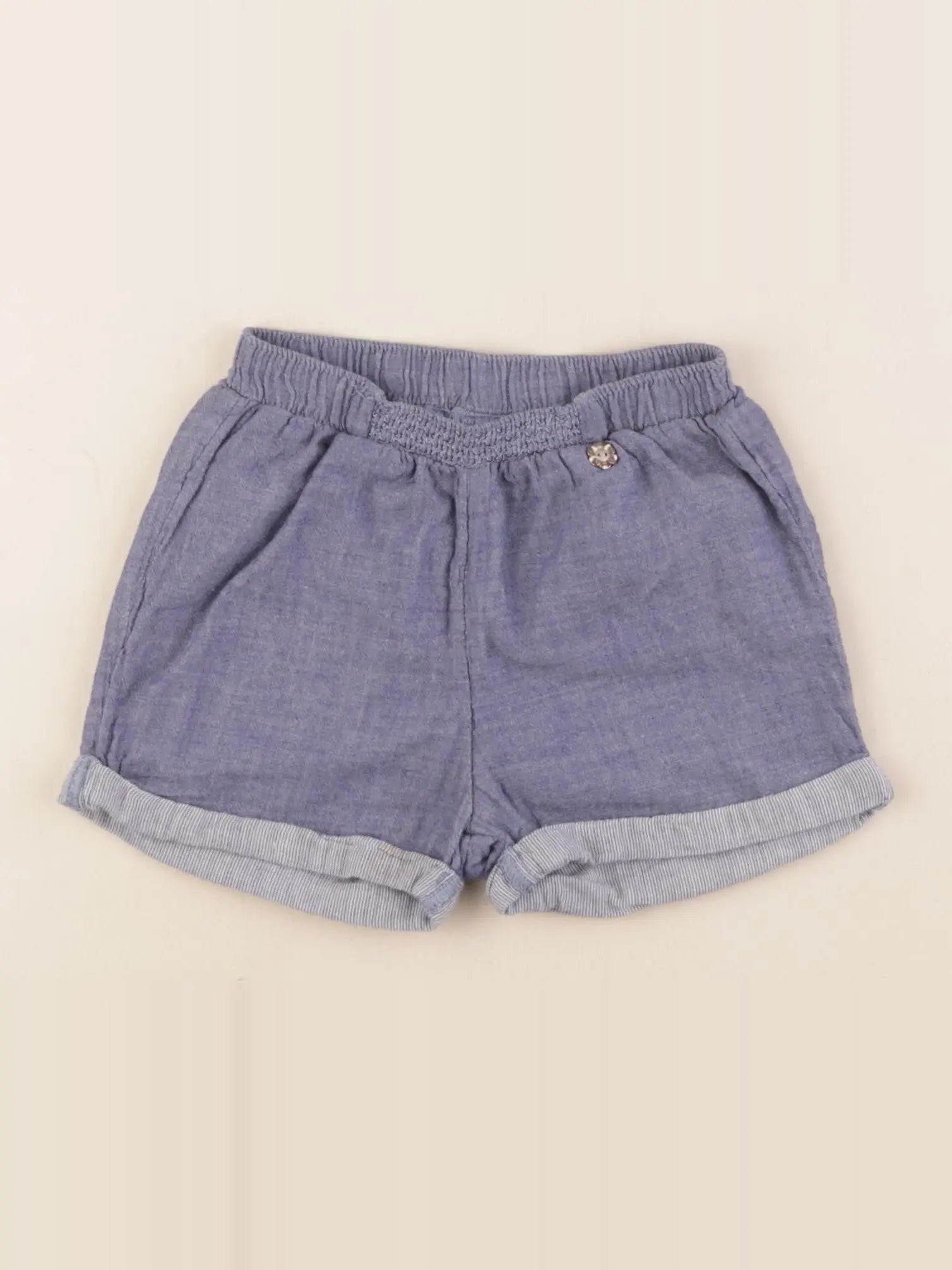 H&M - short bleu - 18/24 mois