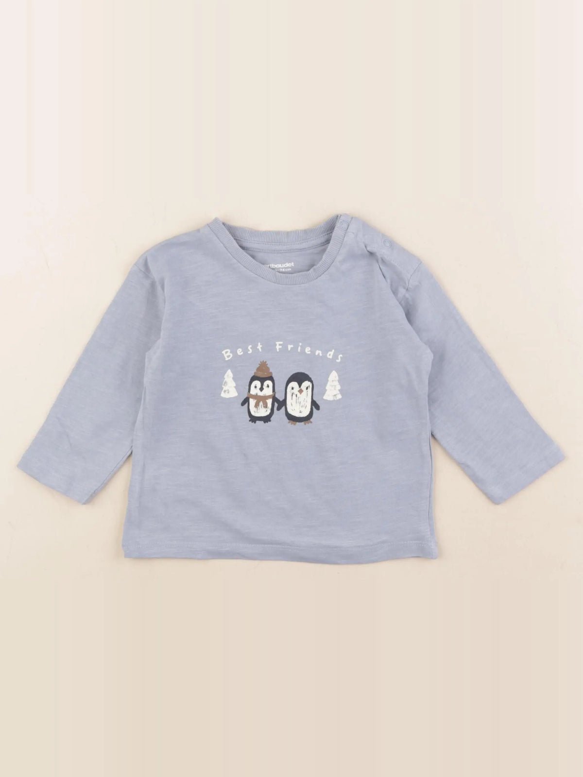 Vertbaudet - tee-shirt bleu - 12 mois