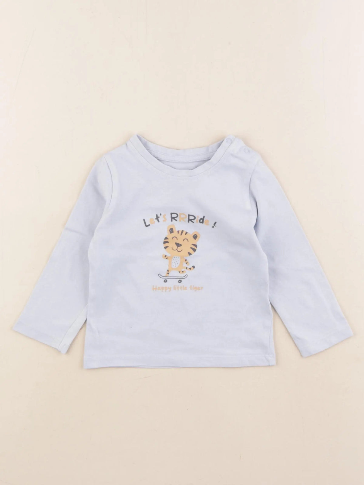 Vertbaudet - tee-shirt bleu - 12 mois