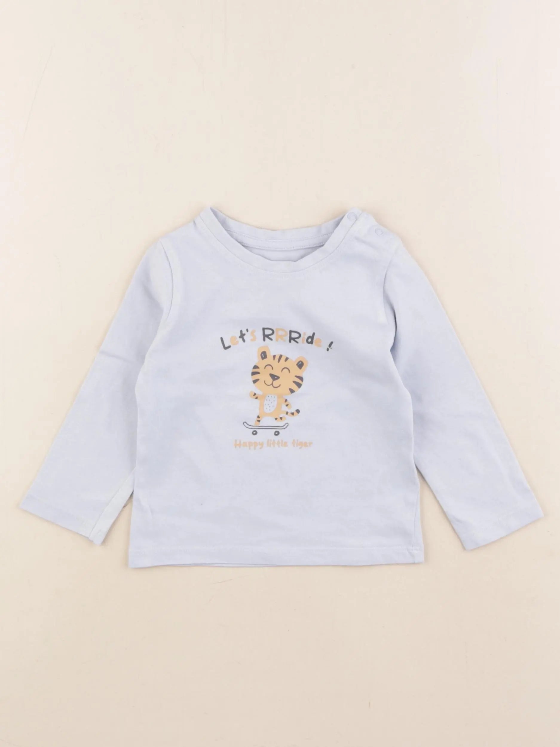 Vertbaudet - tee-shirt bleu - 12 mois