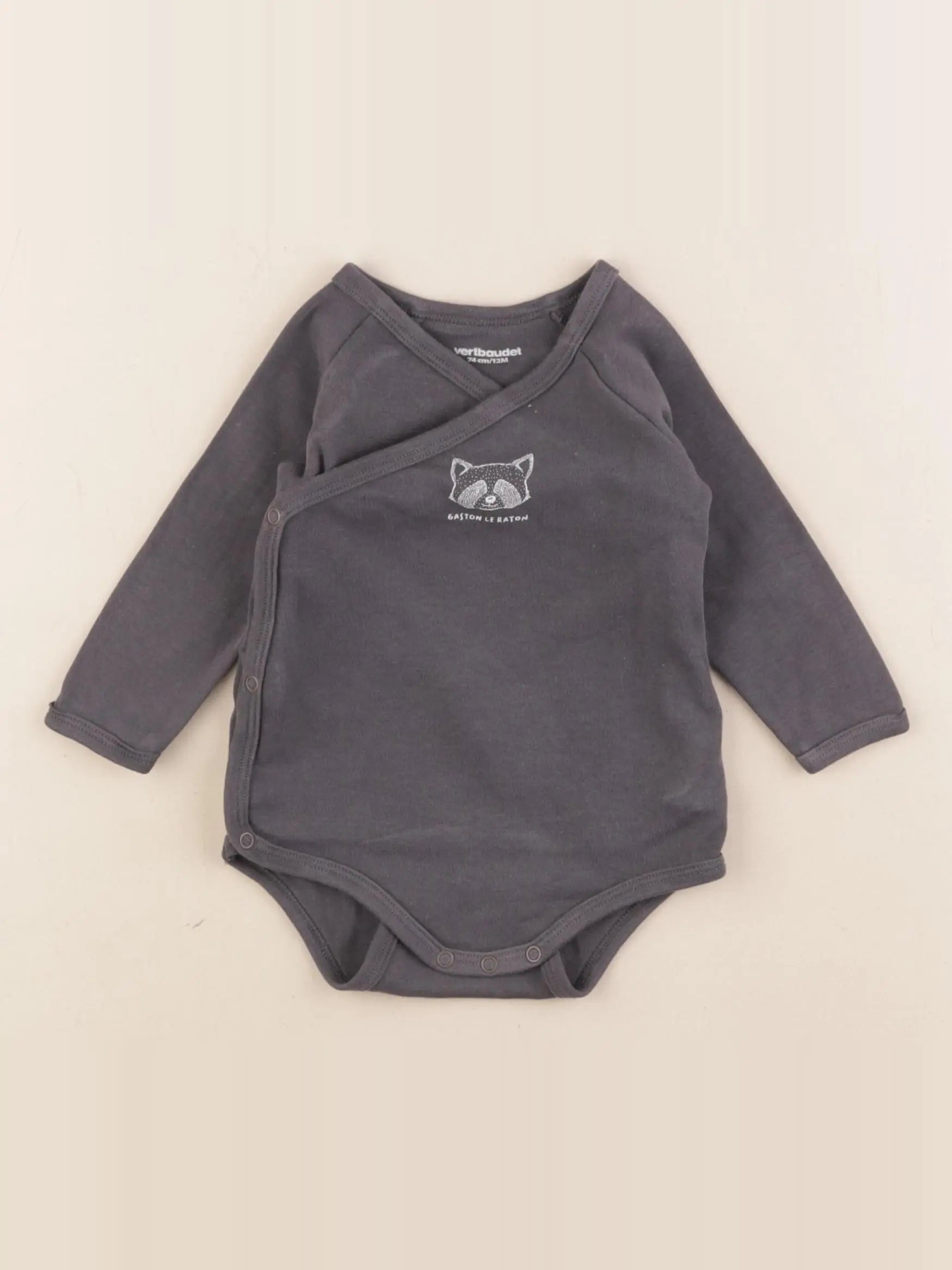 Vertbaudet - body gris - 12 mois