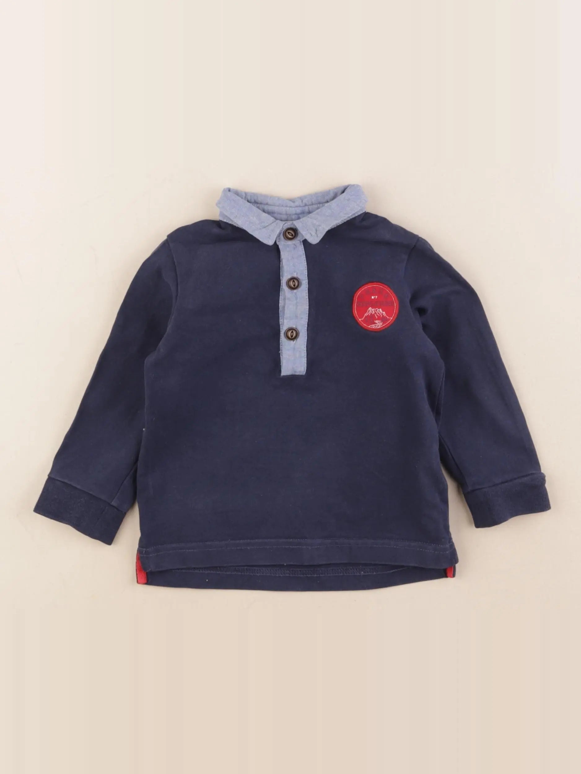 Cyrillus - polo bleu - 9 mois