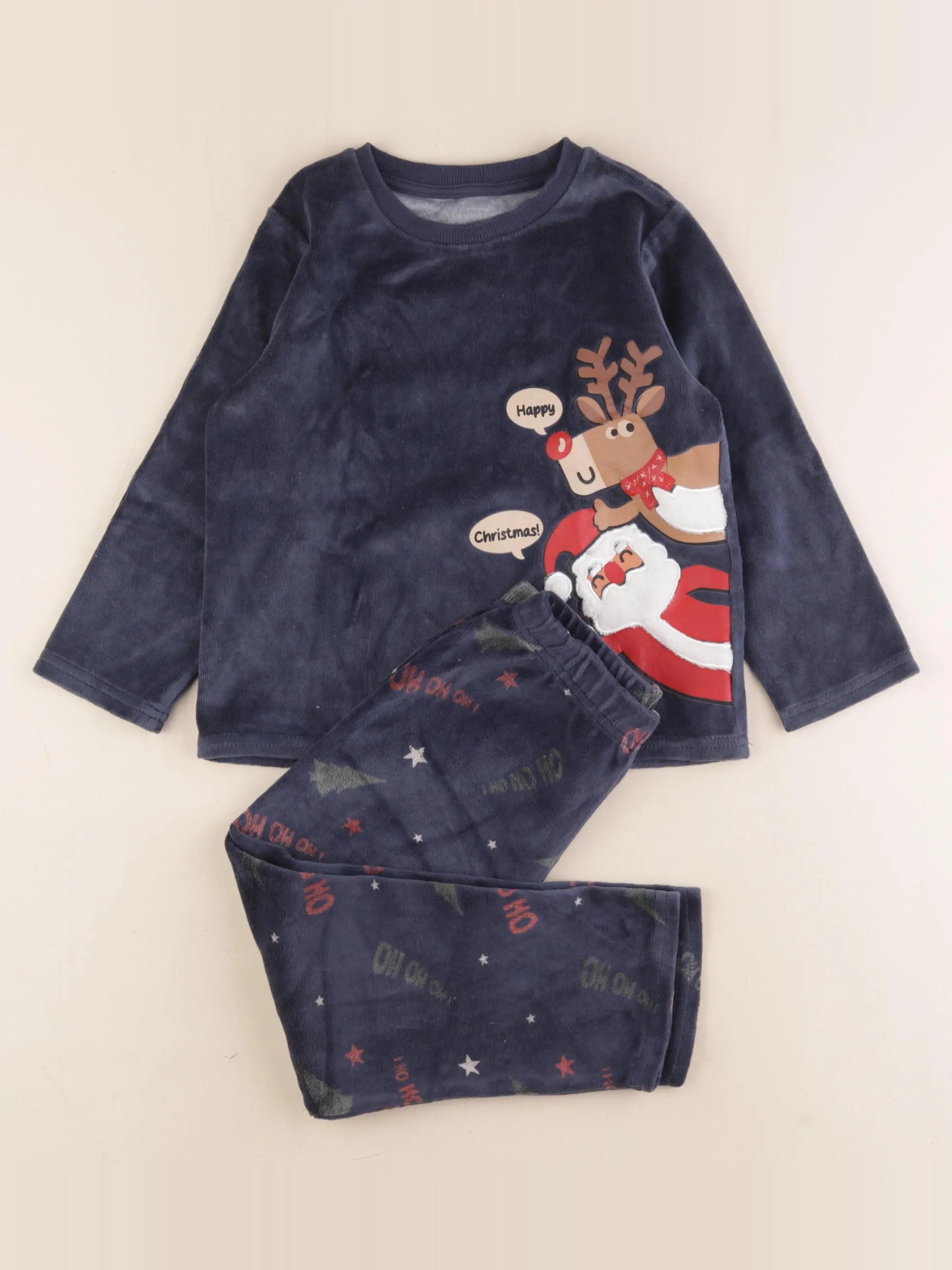 Vertbaudet - pyjama velours bleu - 5 ans