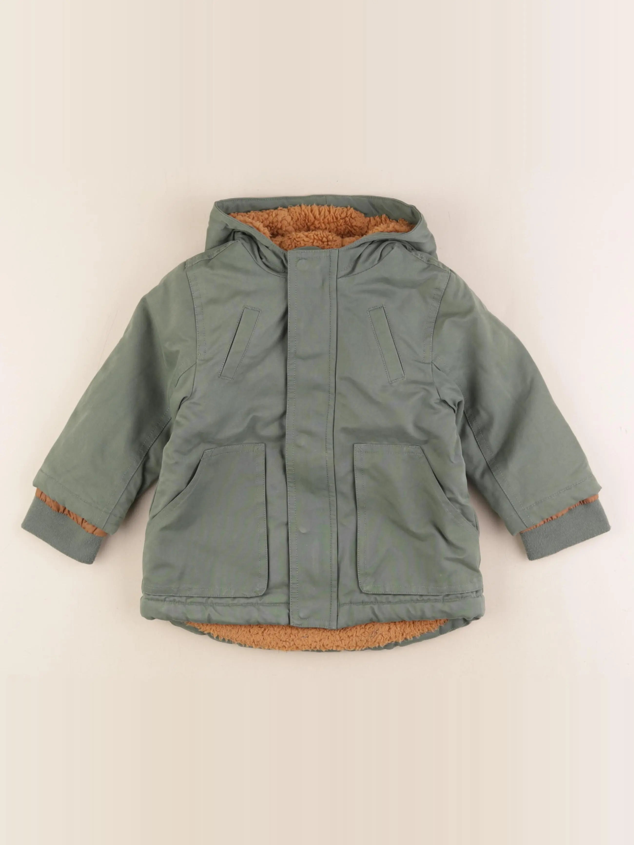 Vertbaudet - parka vert - 2 ans