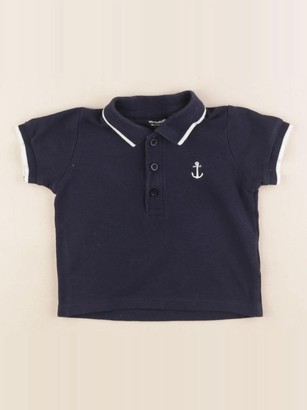 Vertbaudet - polo bleu - 18 mois
