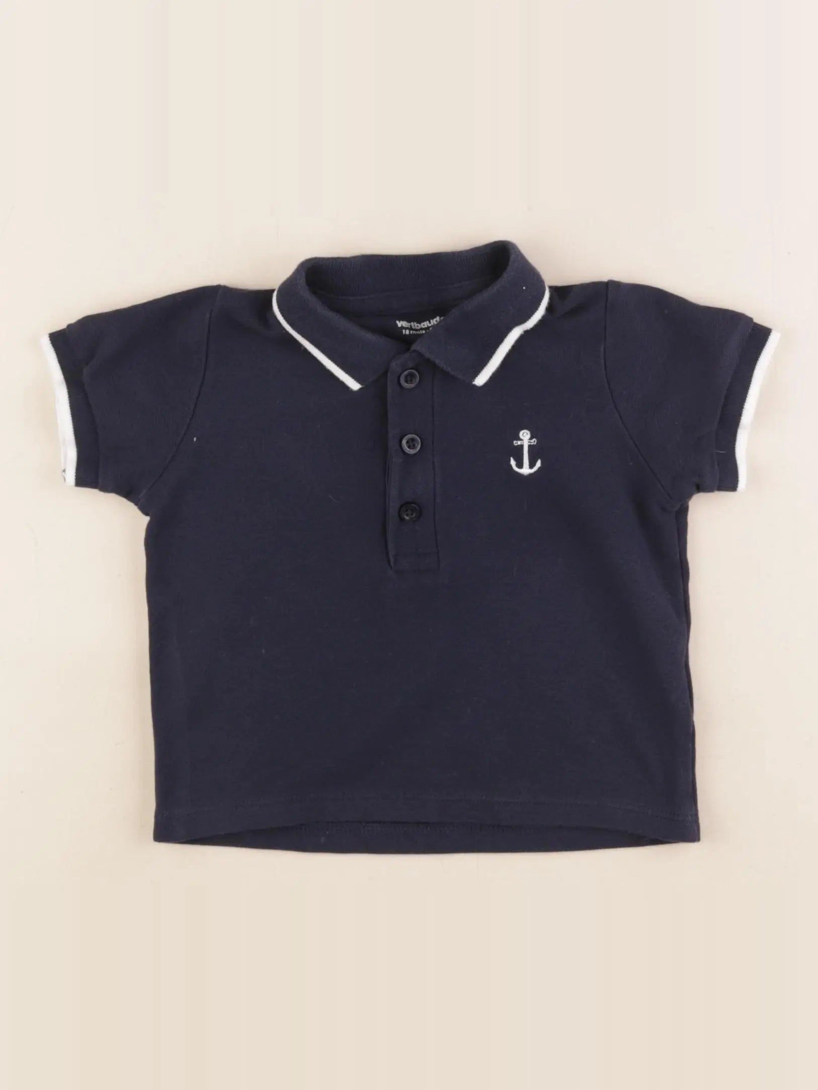 Vertbaudet - polo bleu - 18 mois