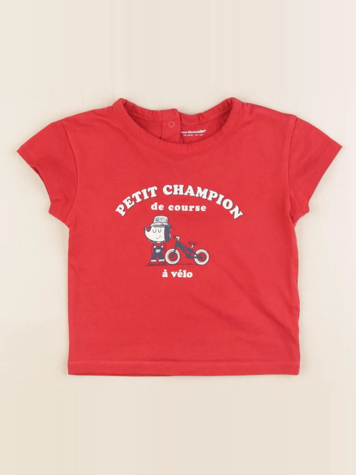 Vertbaudet - tee-shirt rouge - 18 mois