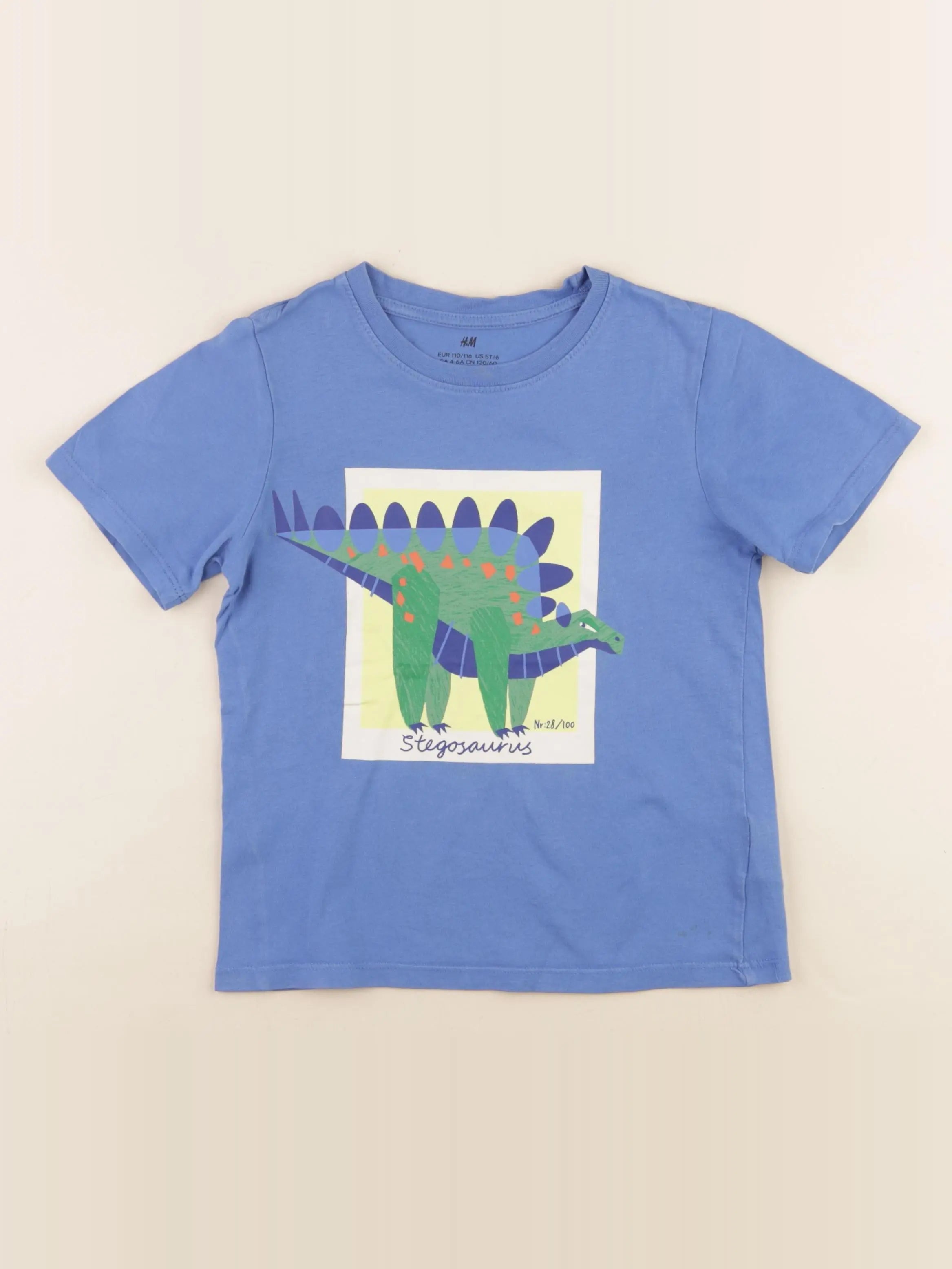H&M - tee-shirt bleu - 4/6 ans