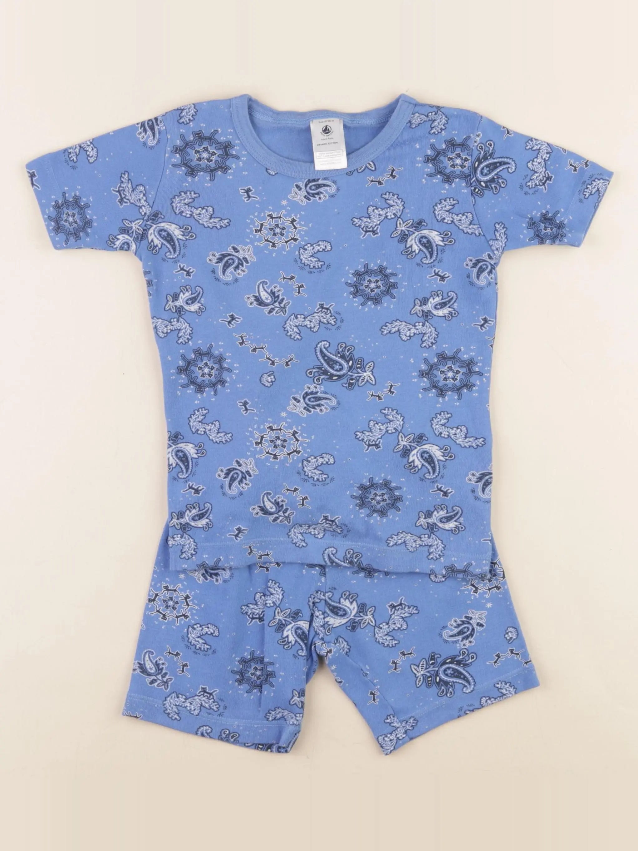 Petit Bateau - pyjama coton bleu - 5 ans