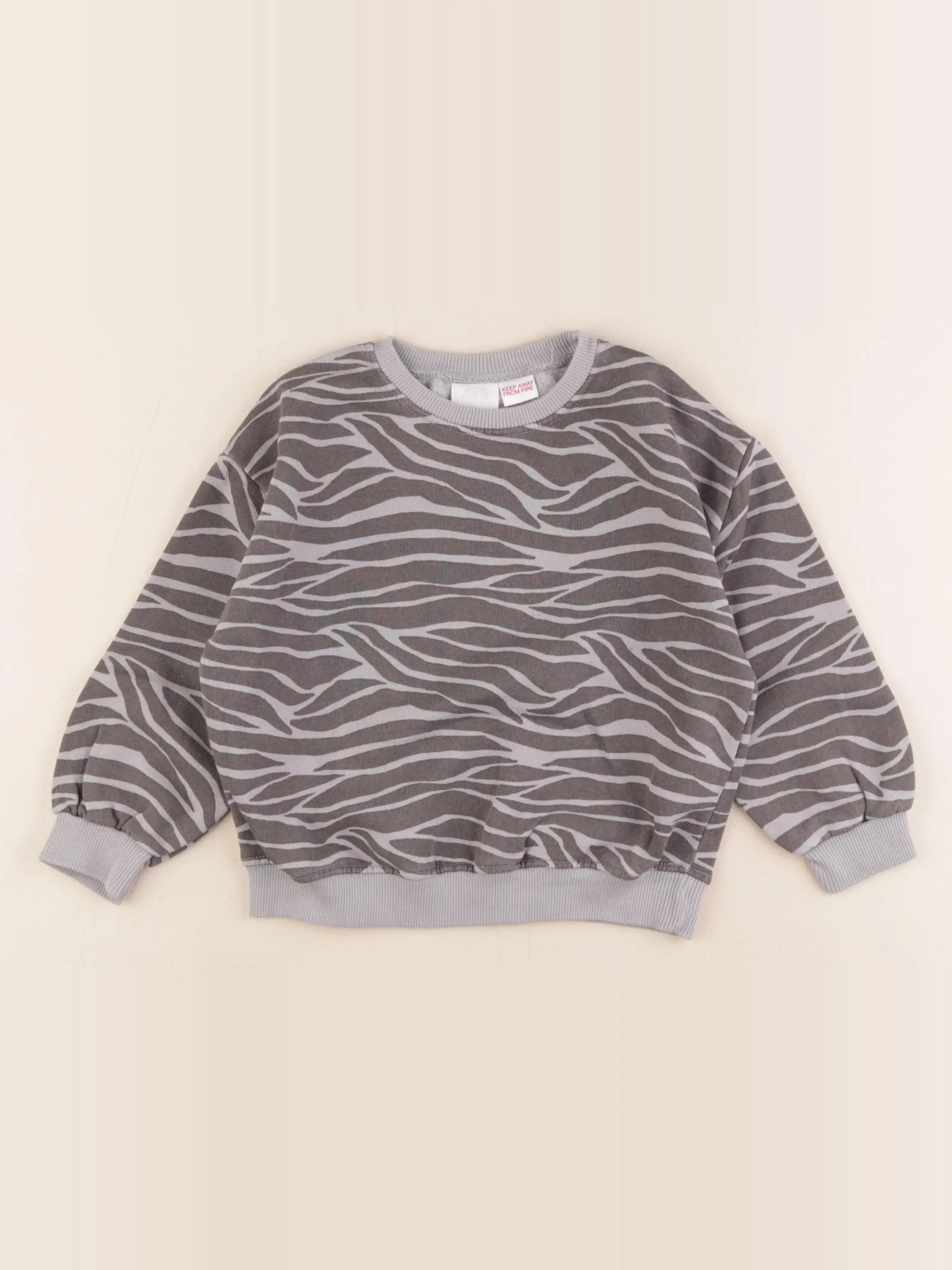 Zara - sweat gris - 2/3 ans