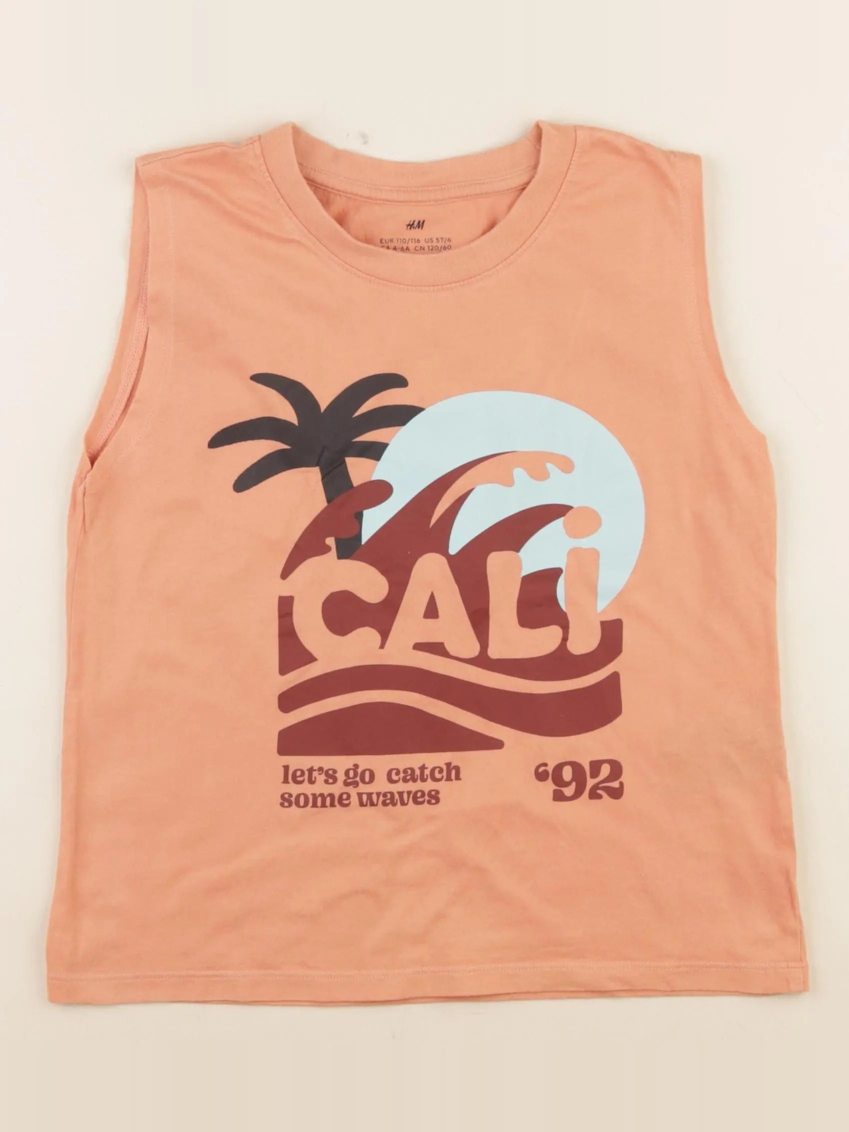H&M - débardeur orange - 4/6 ans