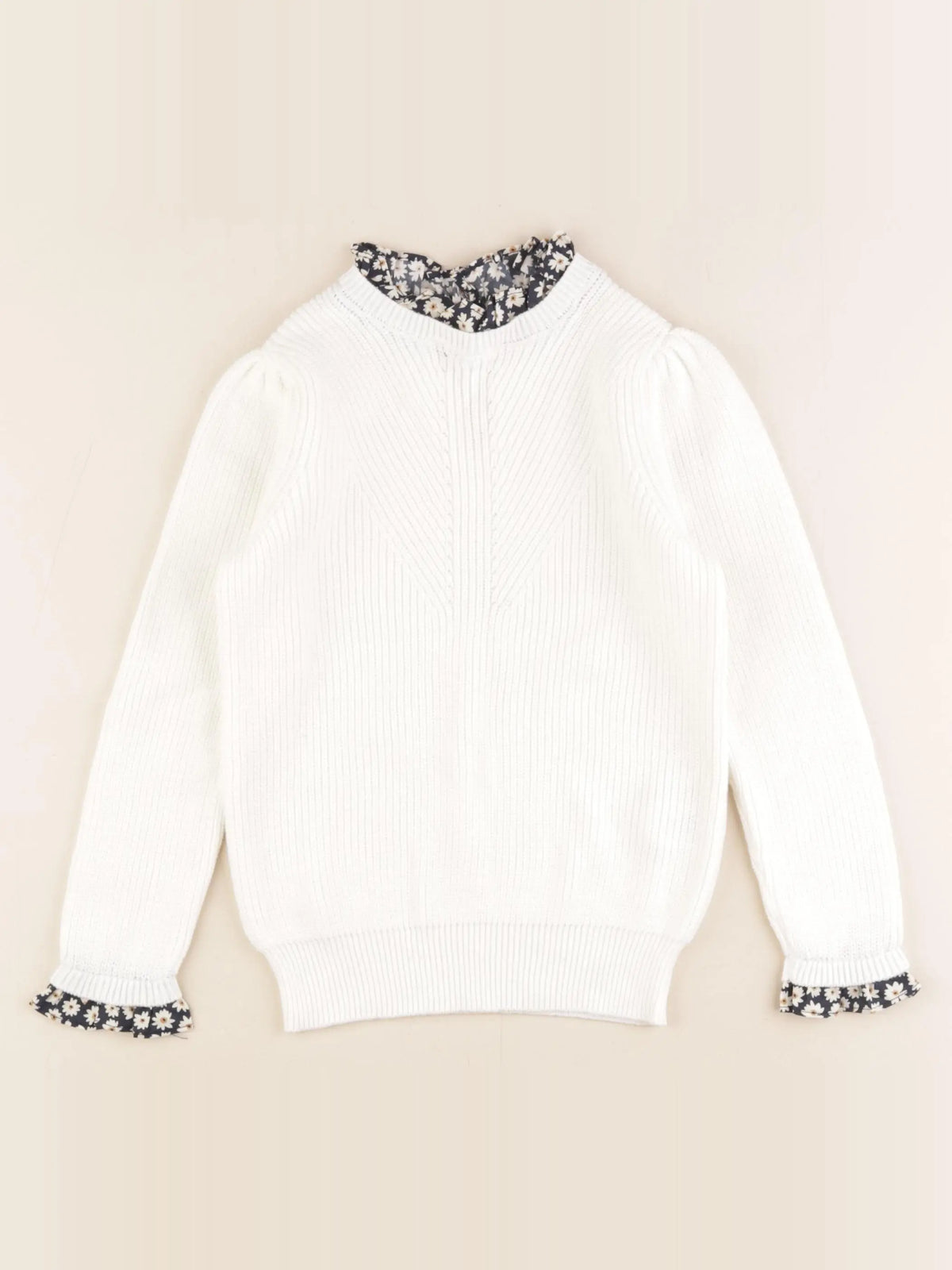 Monoprix - pull beige - 6 ans
