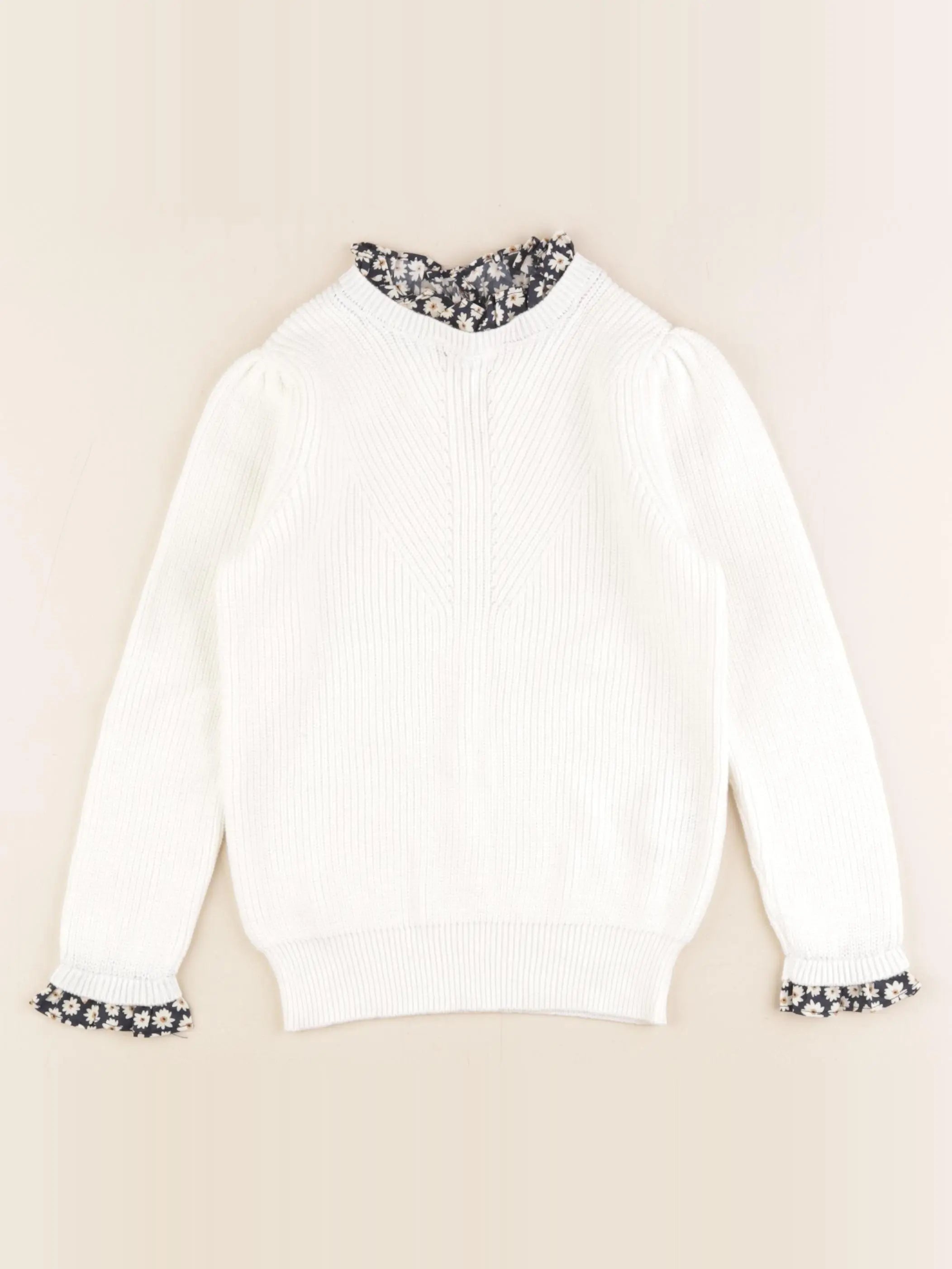 Monoprix - pull beige - 6 ans