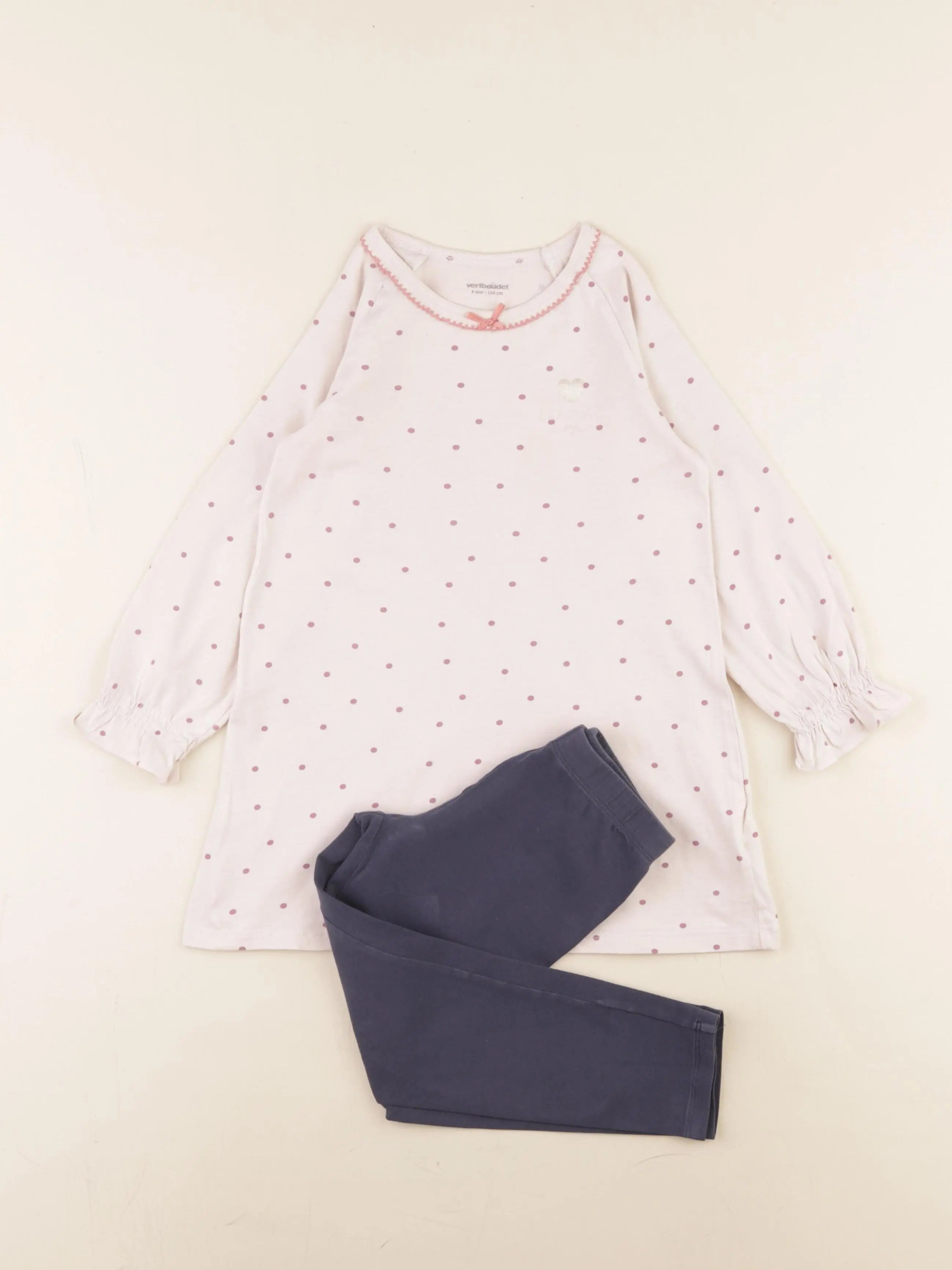 Vertbaudet - pyjama coton rose - 4 ans