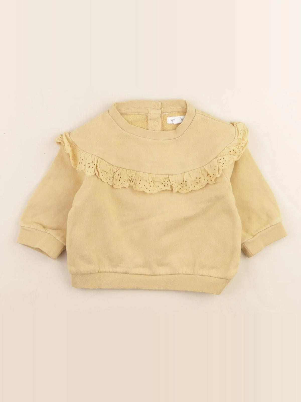Vertbaudet - sweat jaune - 6 mois