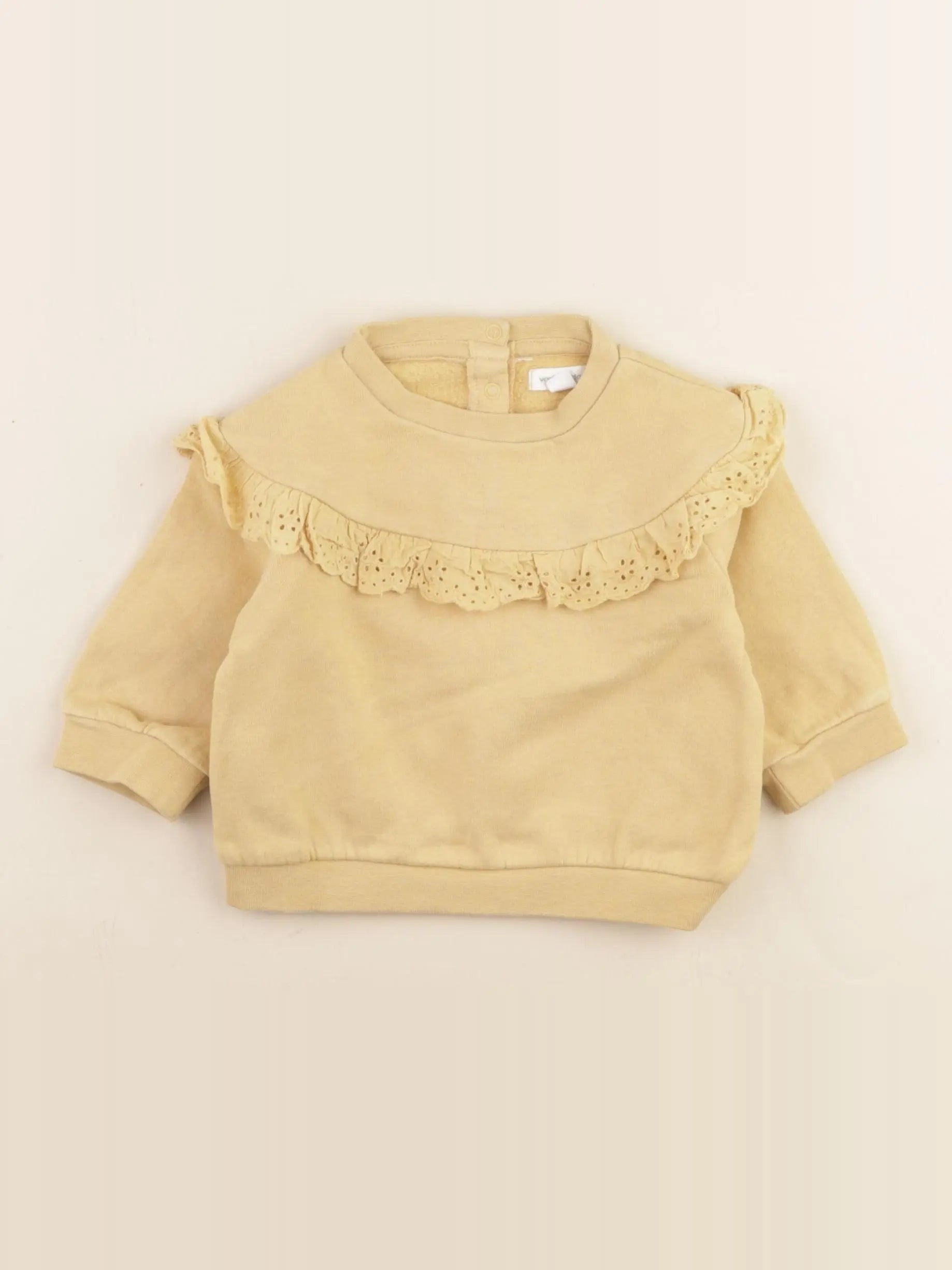 Vertbaudet - sweat jaune - 6 mois