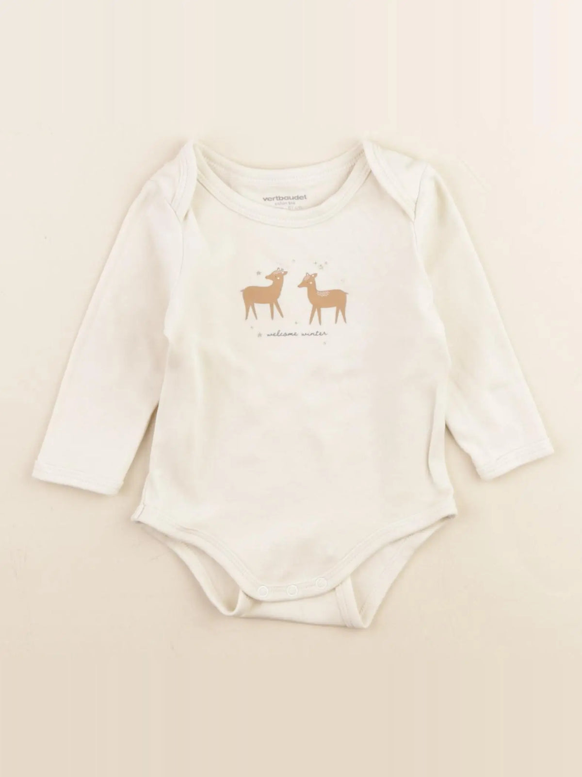 Vertbaudet - body beige - 6 mois