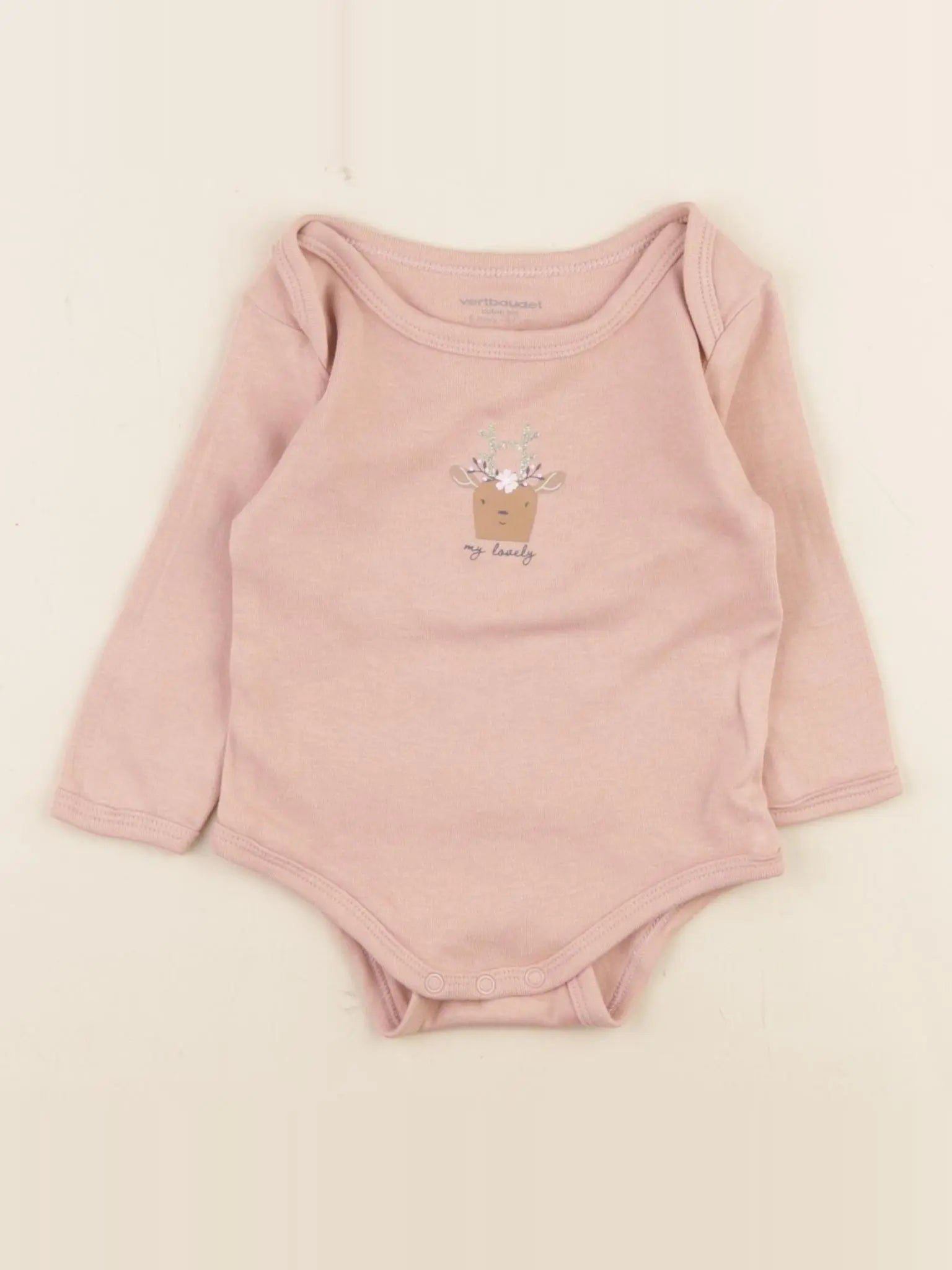 Vertbaudet - body rose - 6 mois