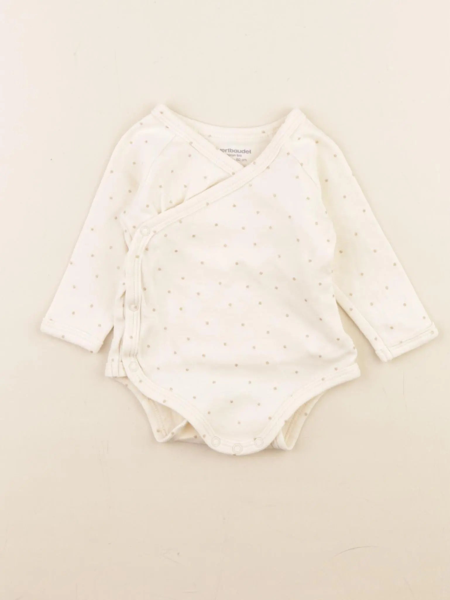 Vertbaudet - body beige, or - 3 mois