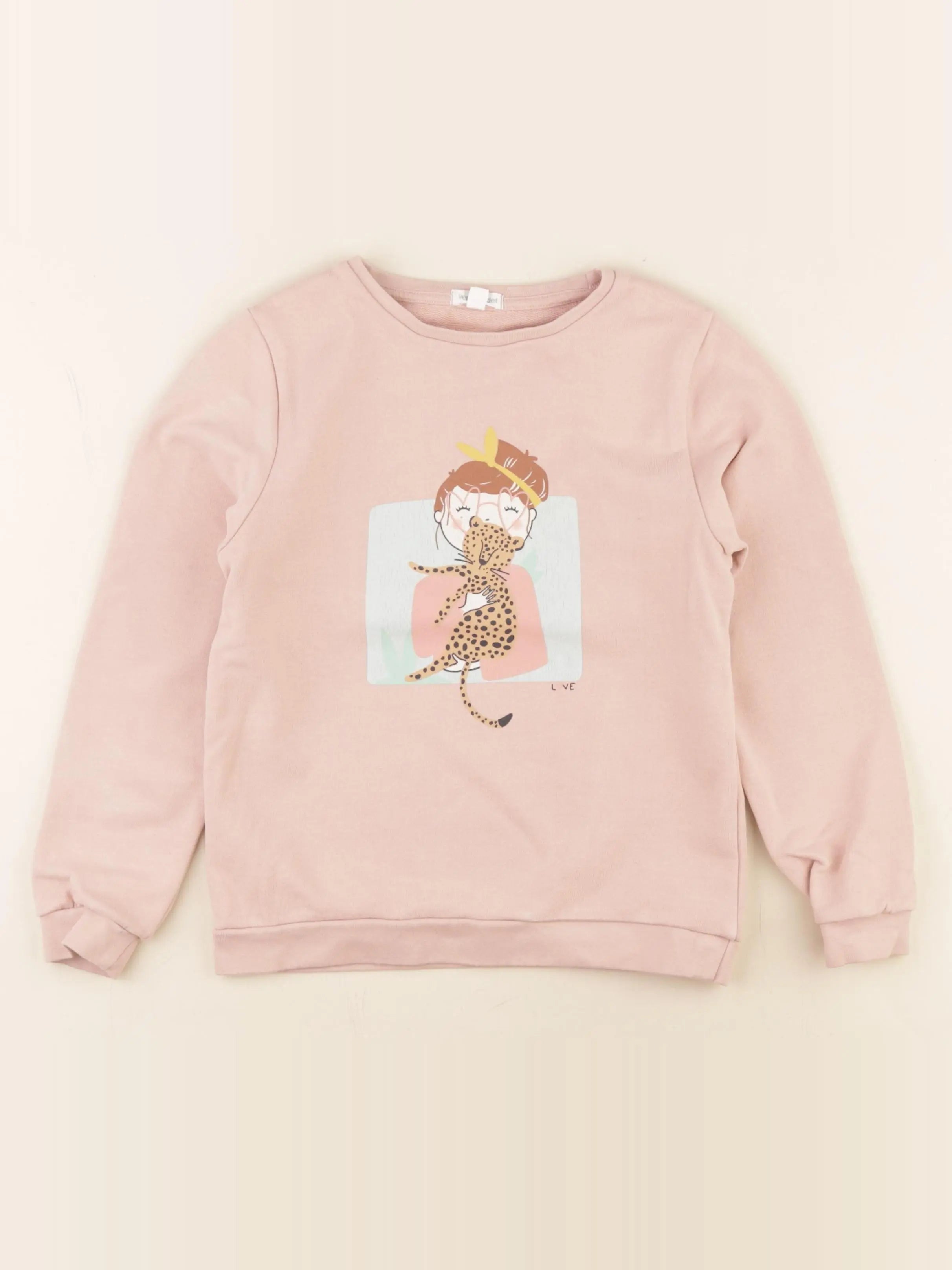 Vertbaudet - sweat rose - 8 ans