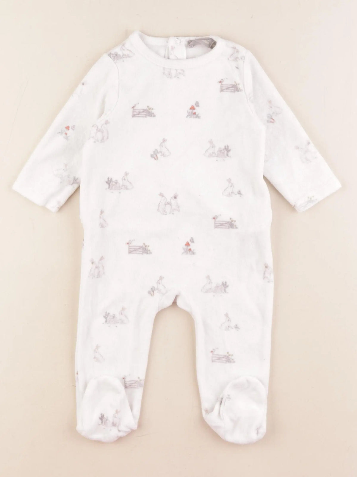 Boutchou - pyjama velours blanc - 6 mois