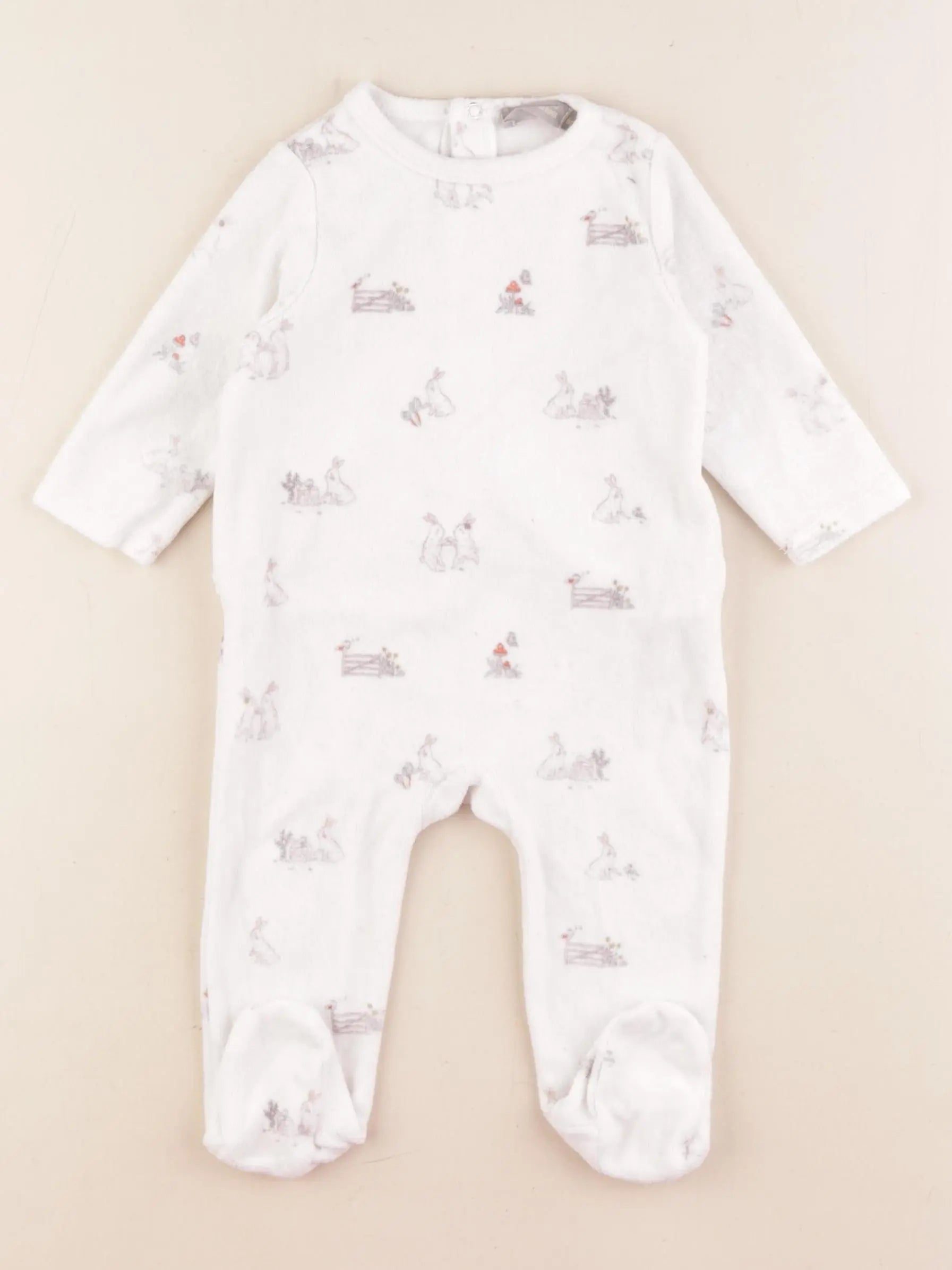 Boutchou - pyjama velours blanc - 6 mois