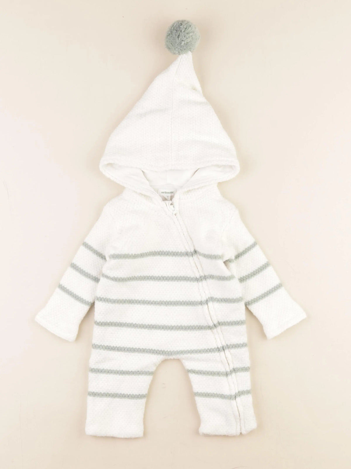 Vertbaudet - combinaison blanc, vert - 3 mois