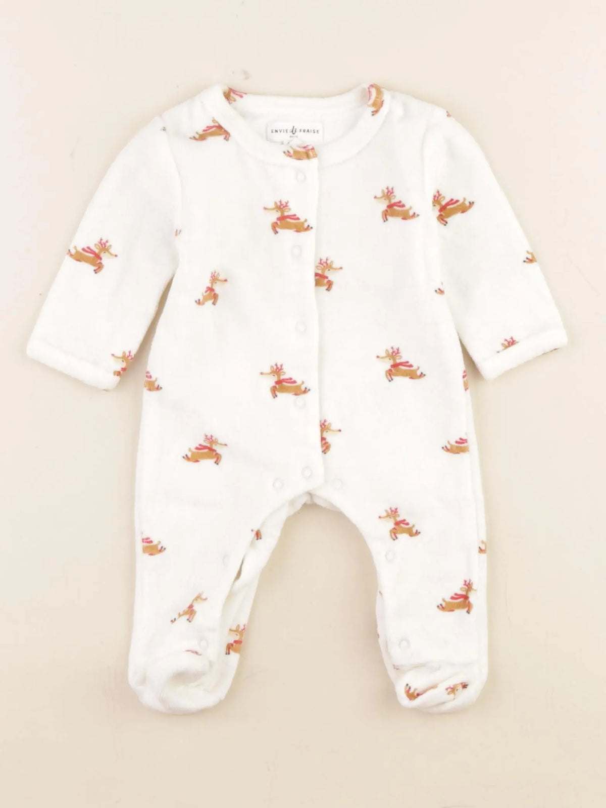 Vertbaudet - pyjama velours blanc - 1 mois
