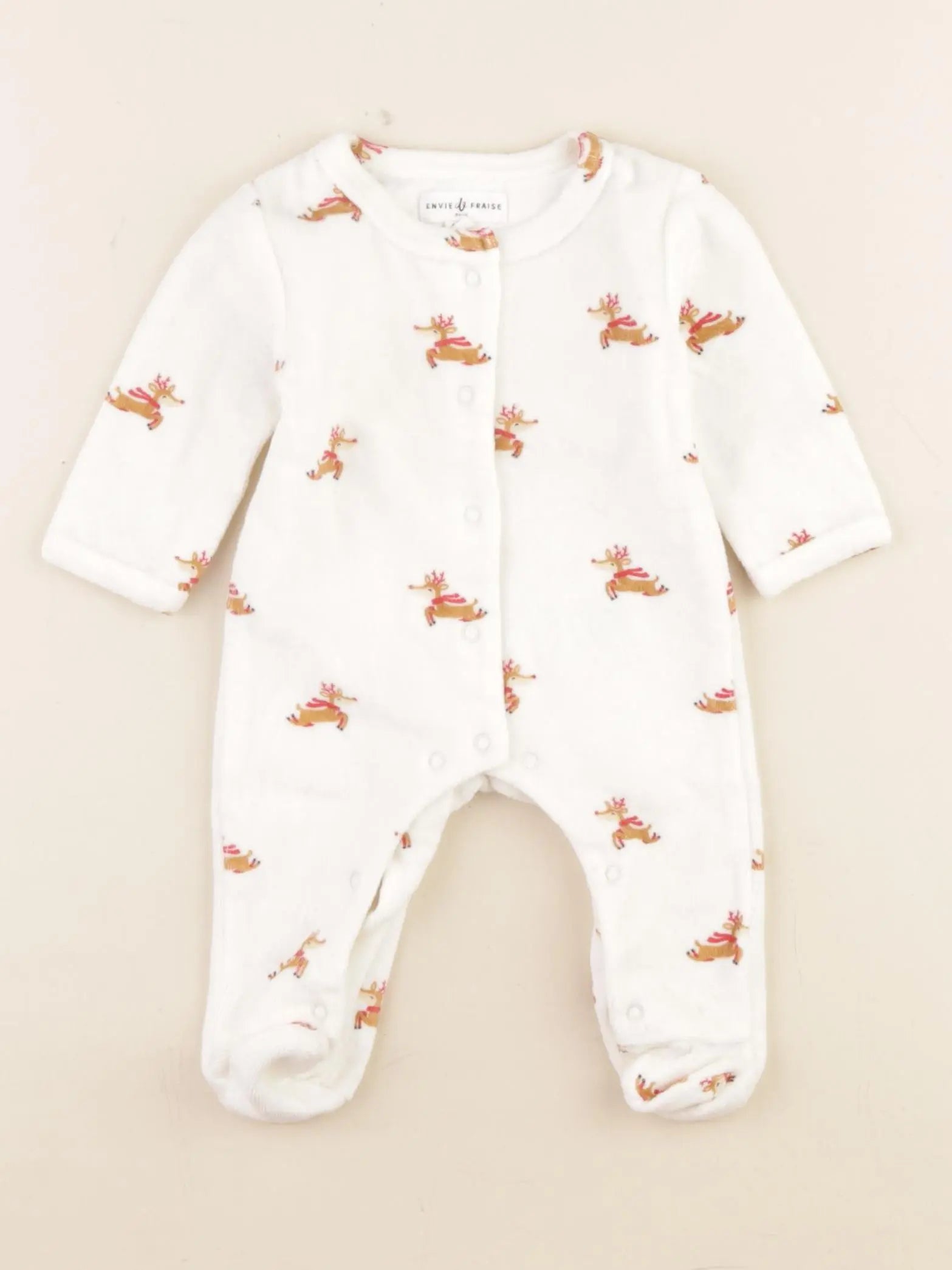 Vertbaudet - pyjama velours blanc - 1 mois