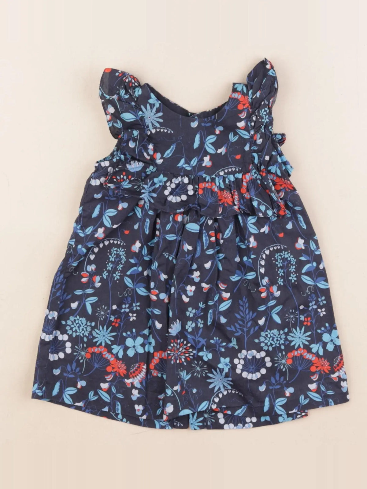 Jacadi - robe liberty bleu - 6 mois