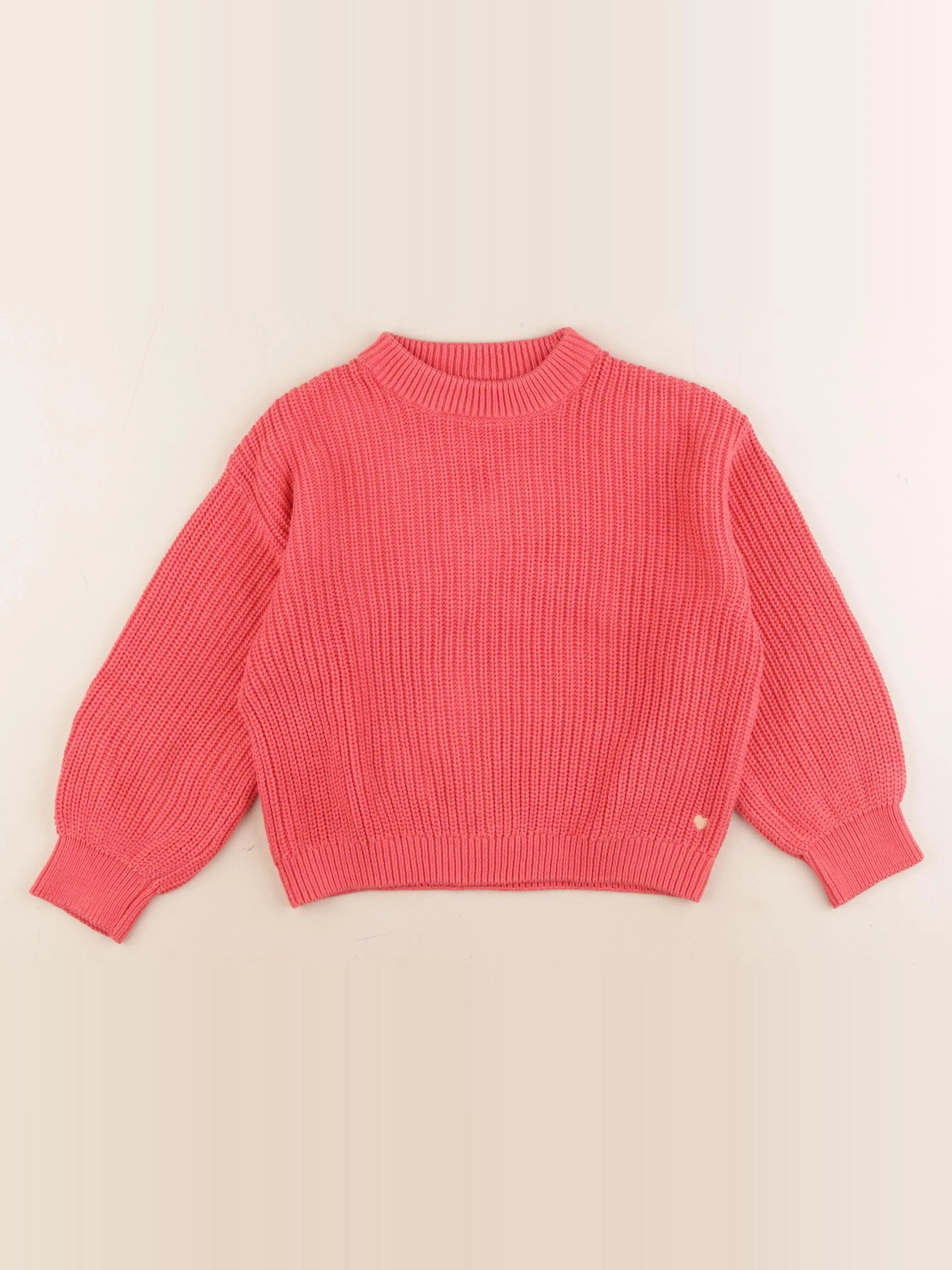 Vertbaudet - pull rose, or - 7 ans