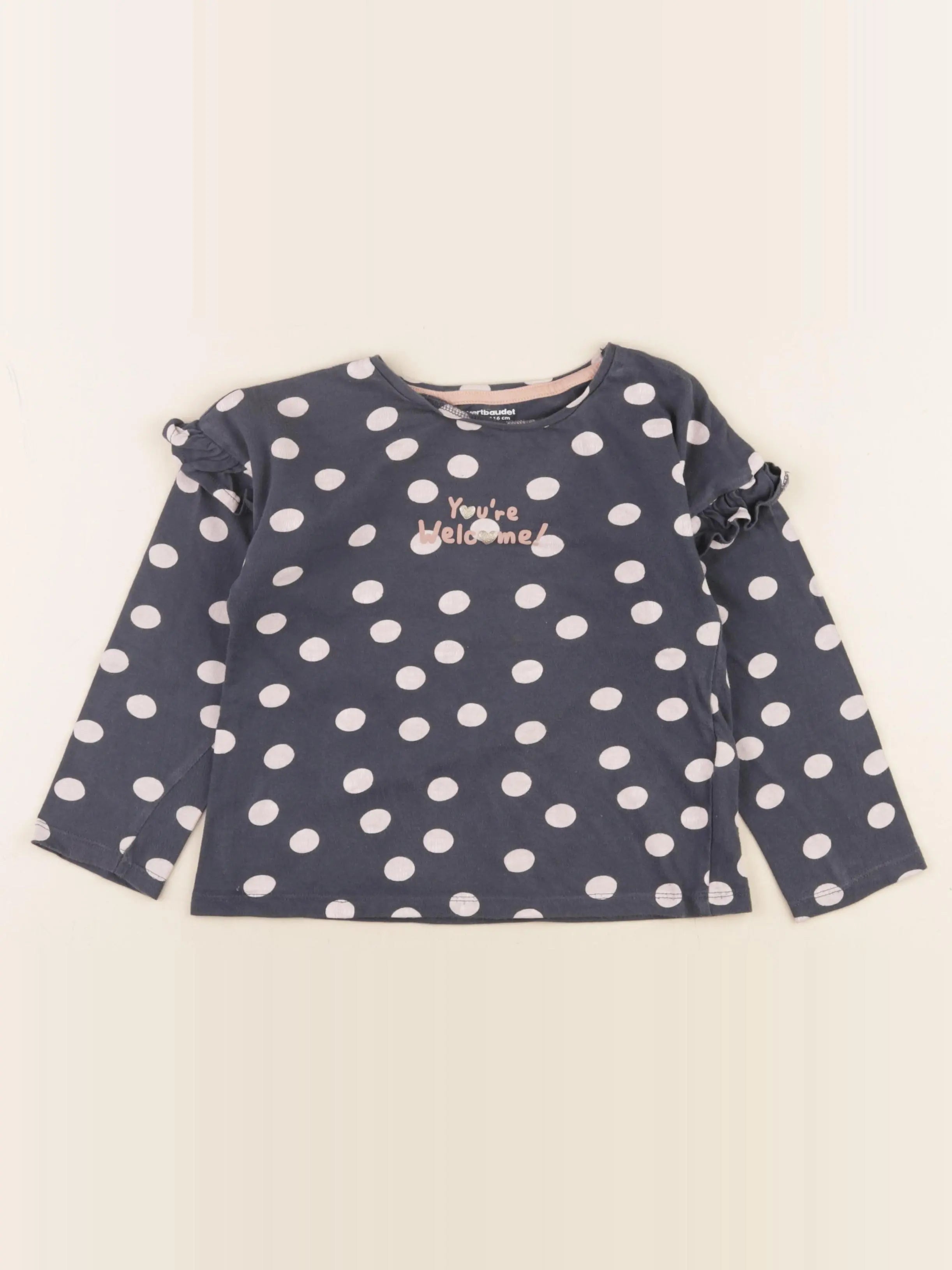 Vertbaudet - tee-shirt bleu, or - 6 ans