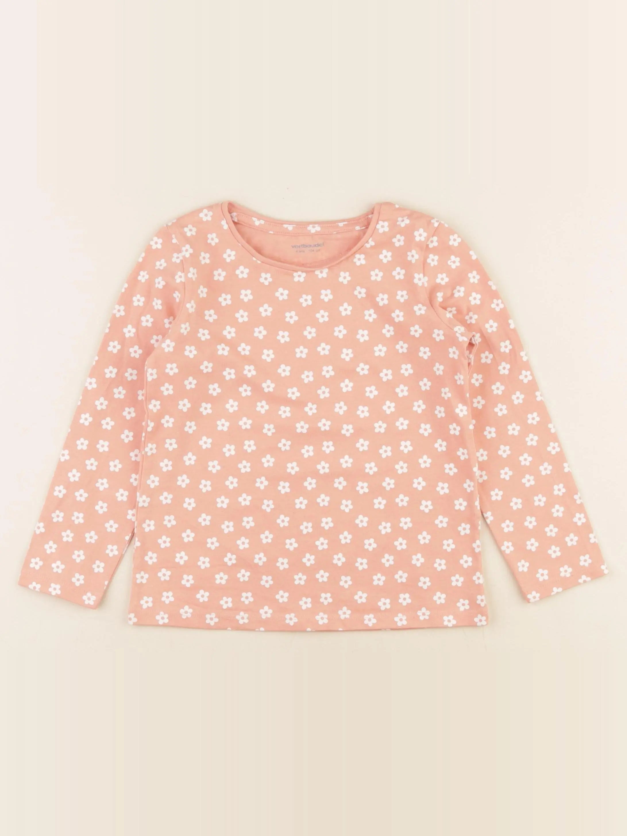 Vertbaudet - tee-shirt rose - 4 ans