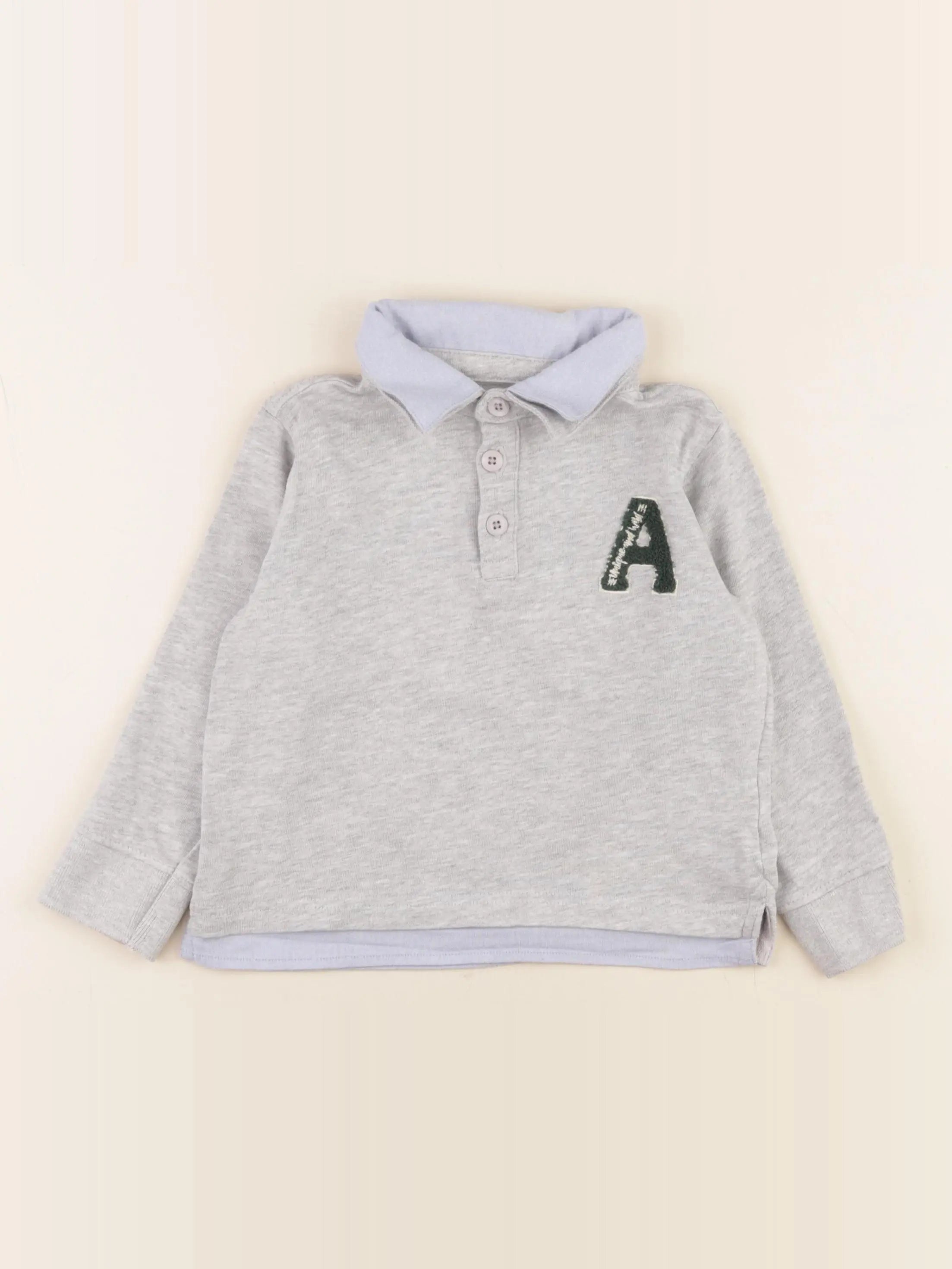 Vertbaudet - polo gris - 5 ans