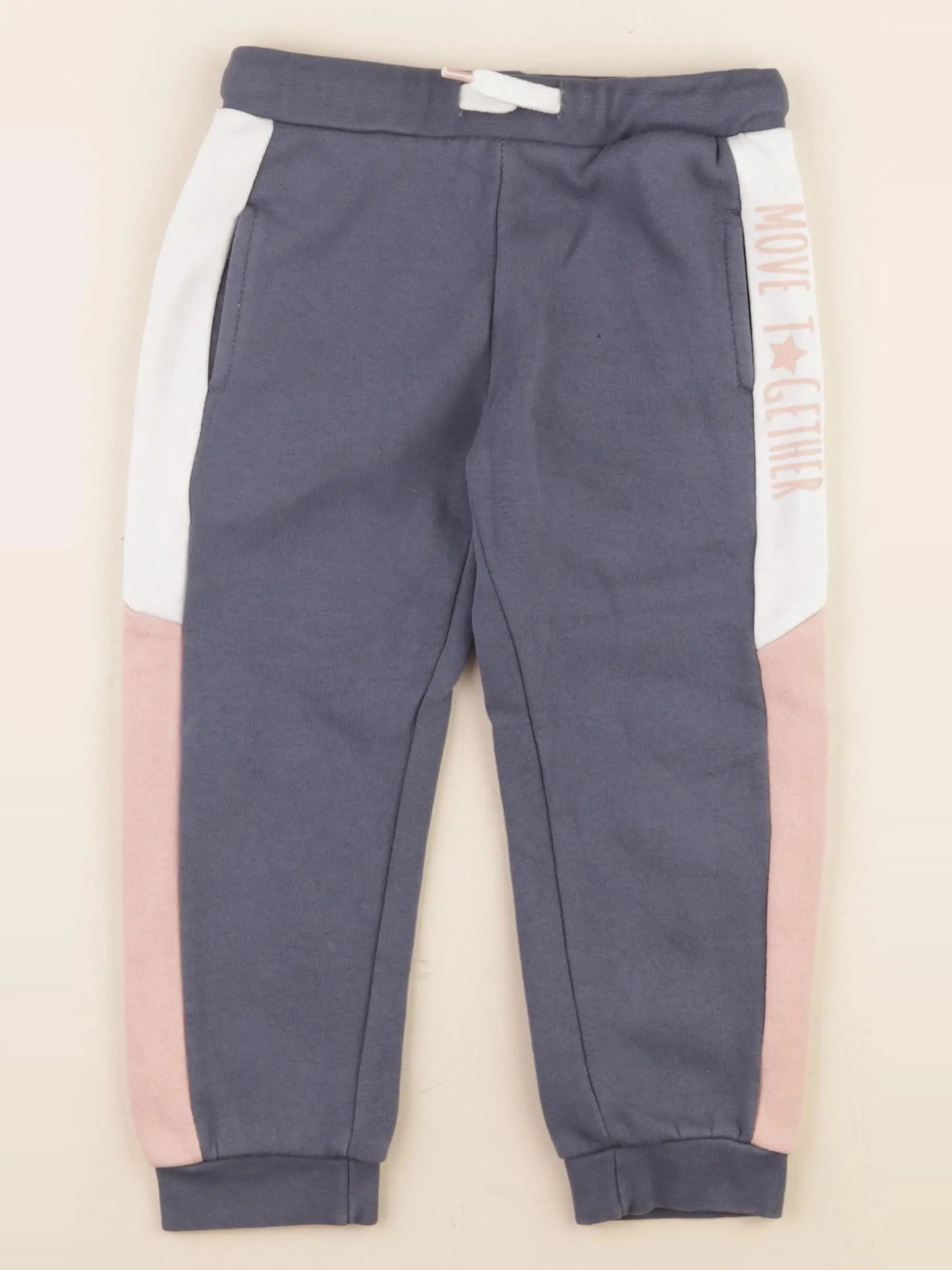 Vertbaudet - jogging doublé bleu, rose - 4 ans