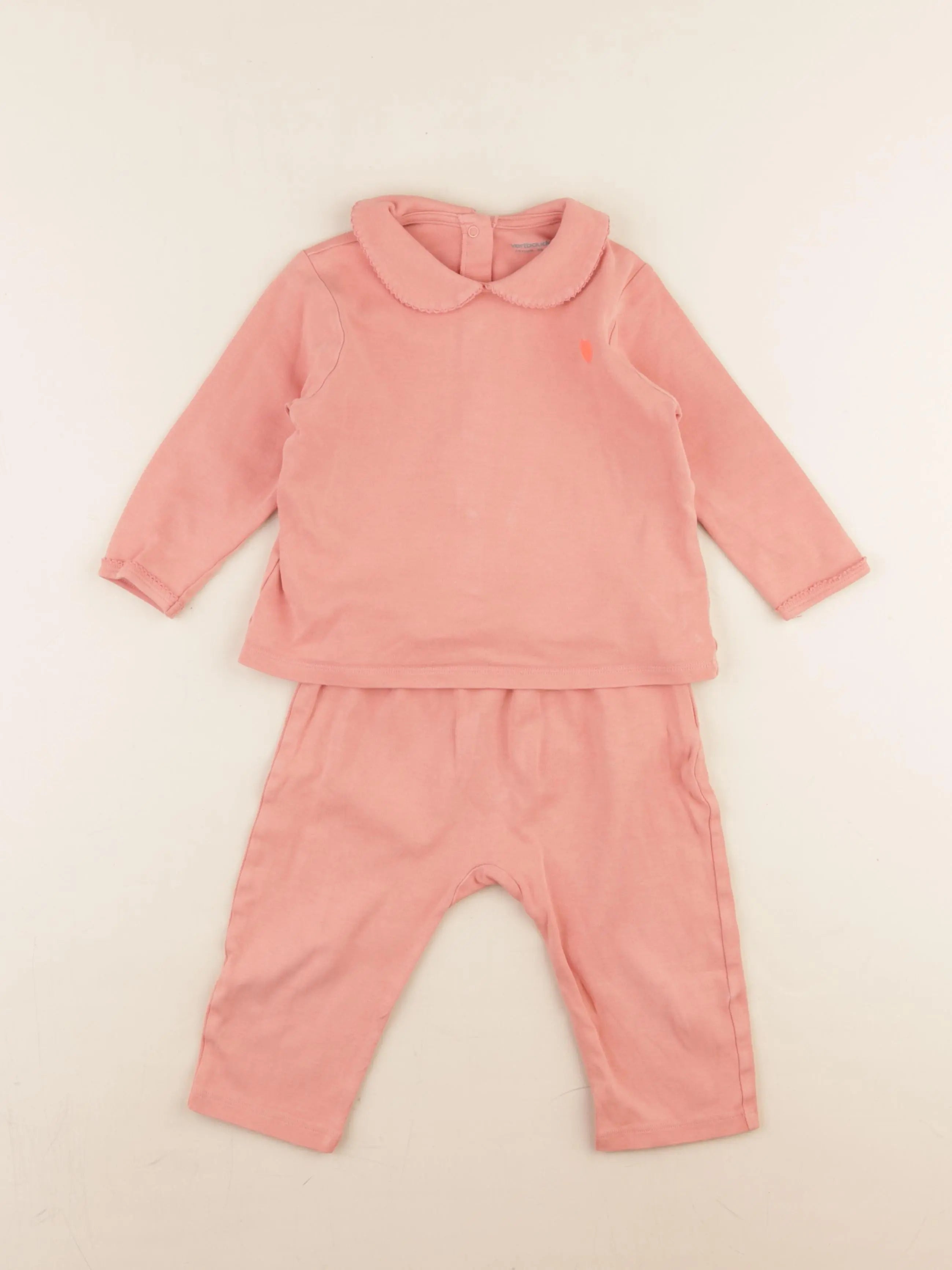 Vertbaudet - pyjama coton rose - 2 ans