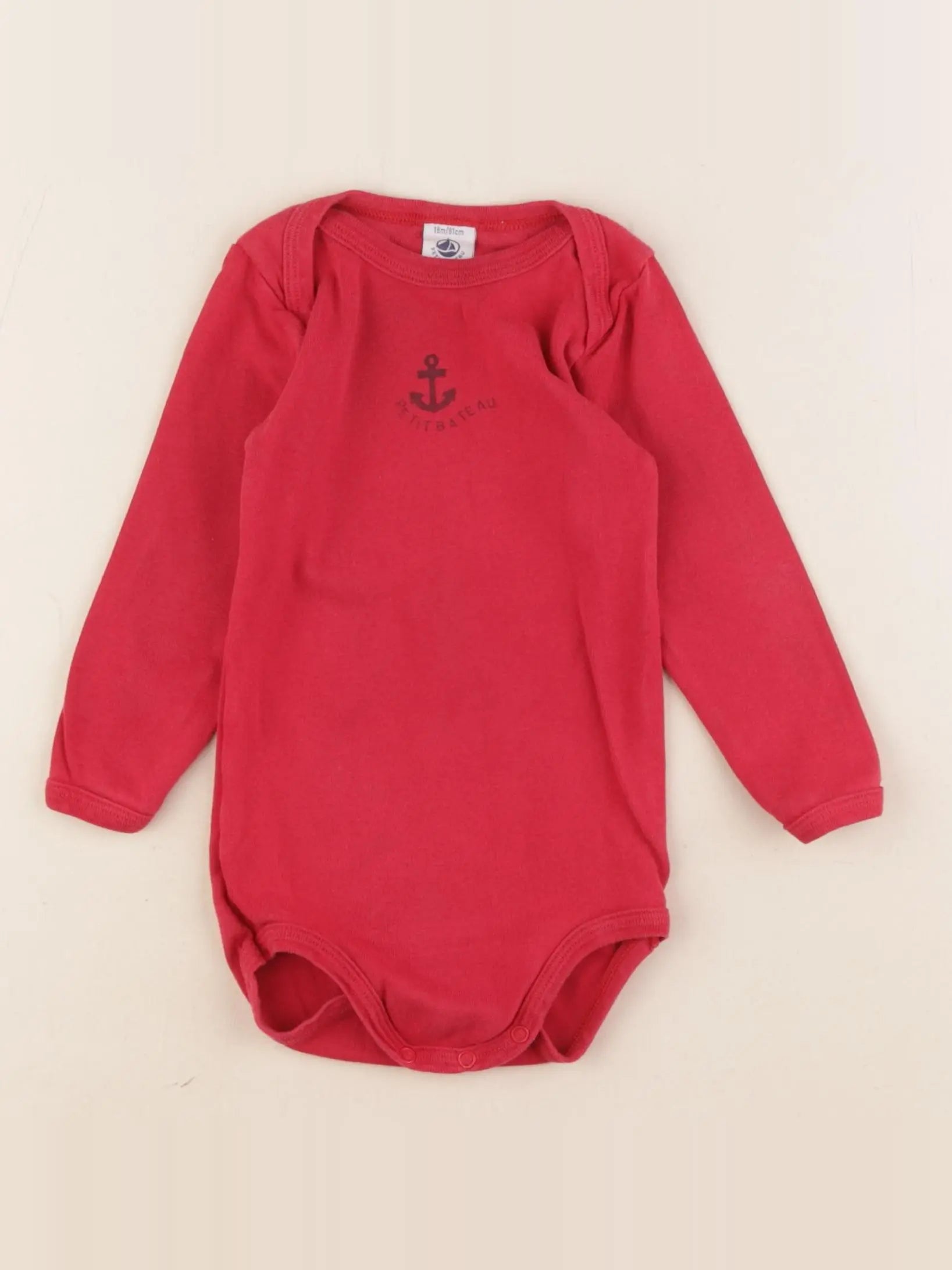 Petit Bateau - body rouge - 18 mois