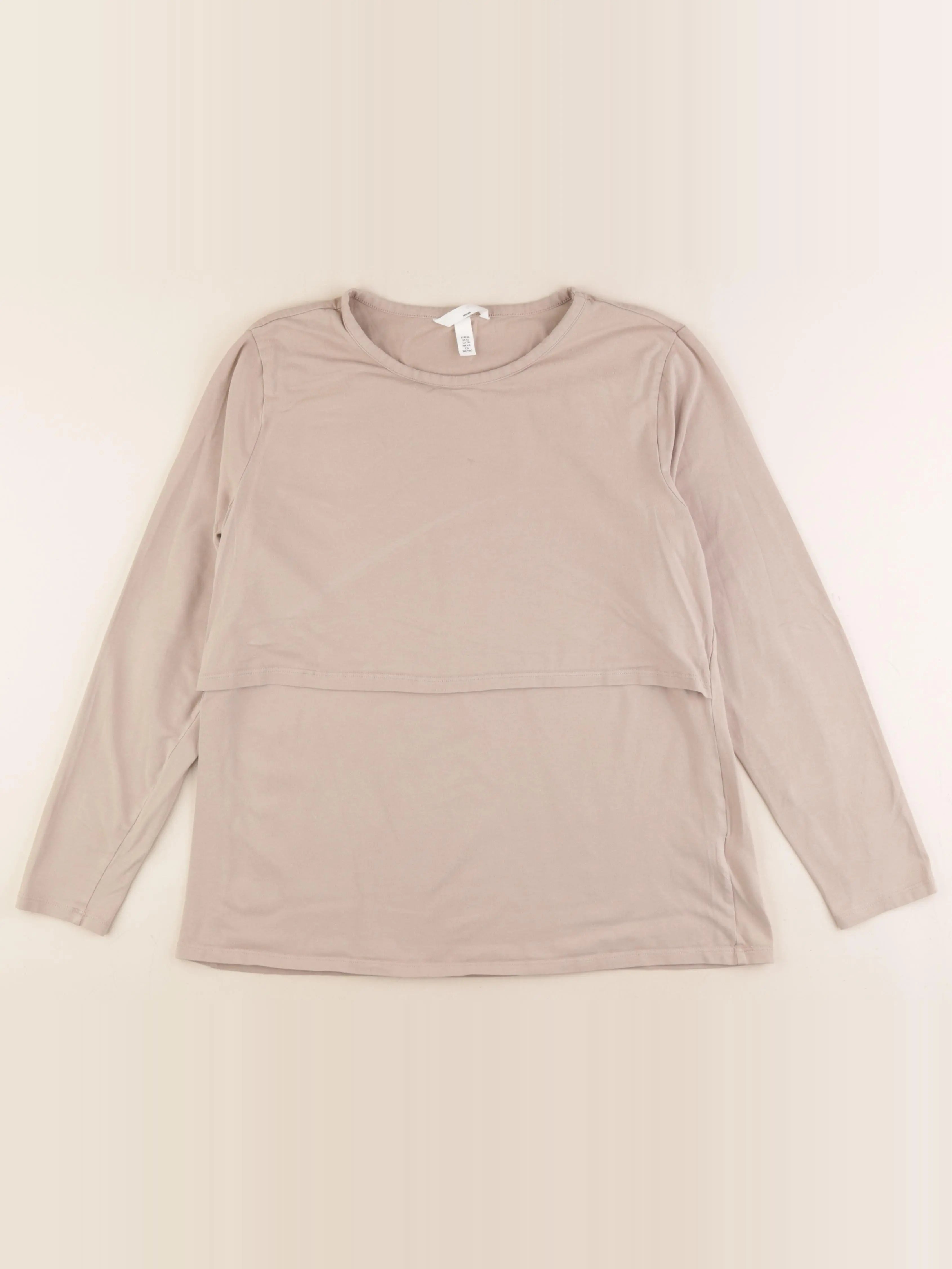 H&M - tee-shirt grossesse, allaitement marron - xl