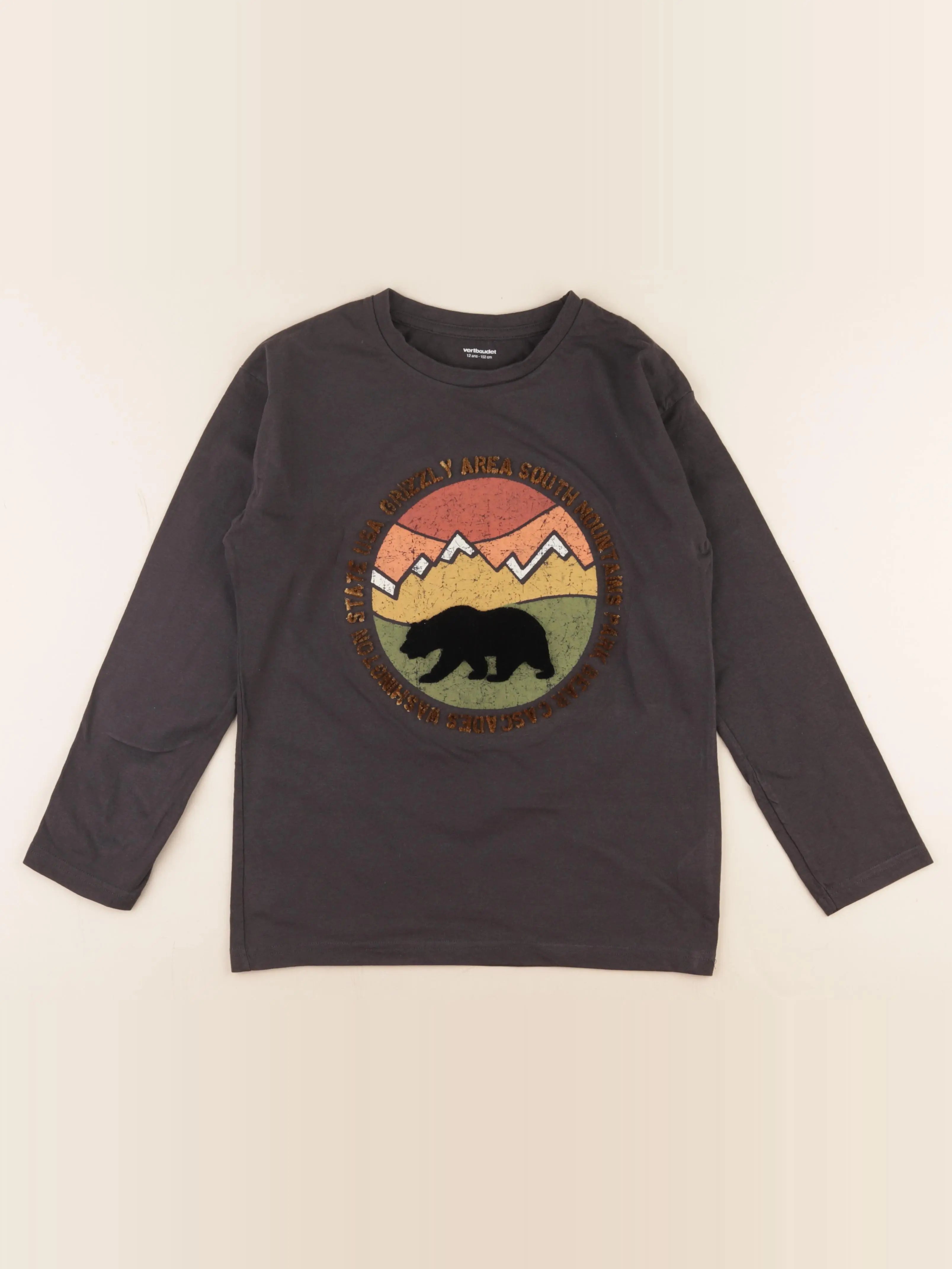 Vertbaudet - tee-shirt gris - 12 ans